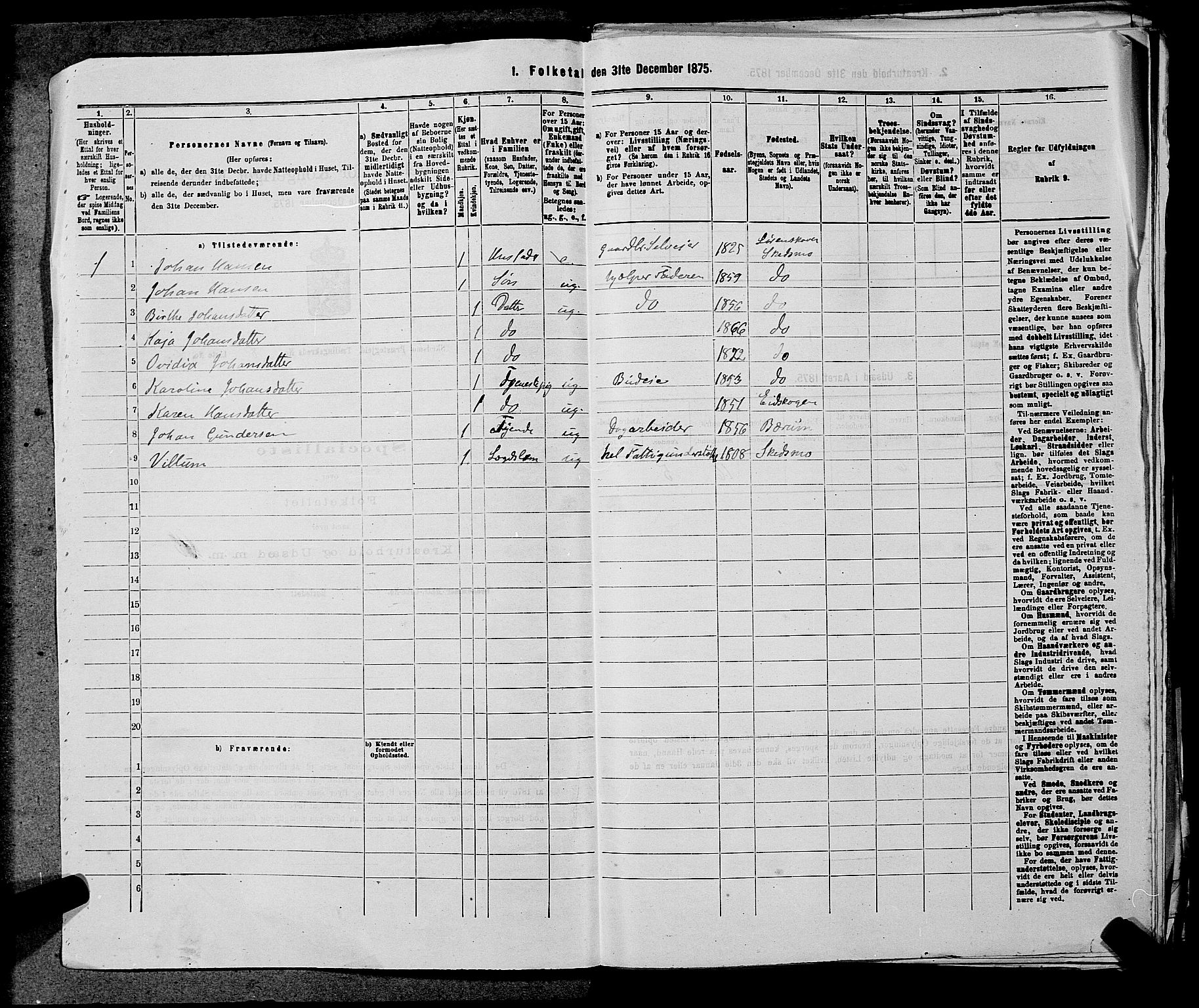 RA, 1875 census for 0231P Skedsmo, 1875, p. 1127