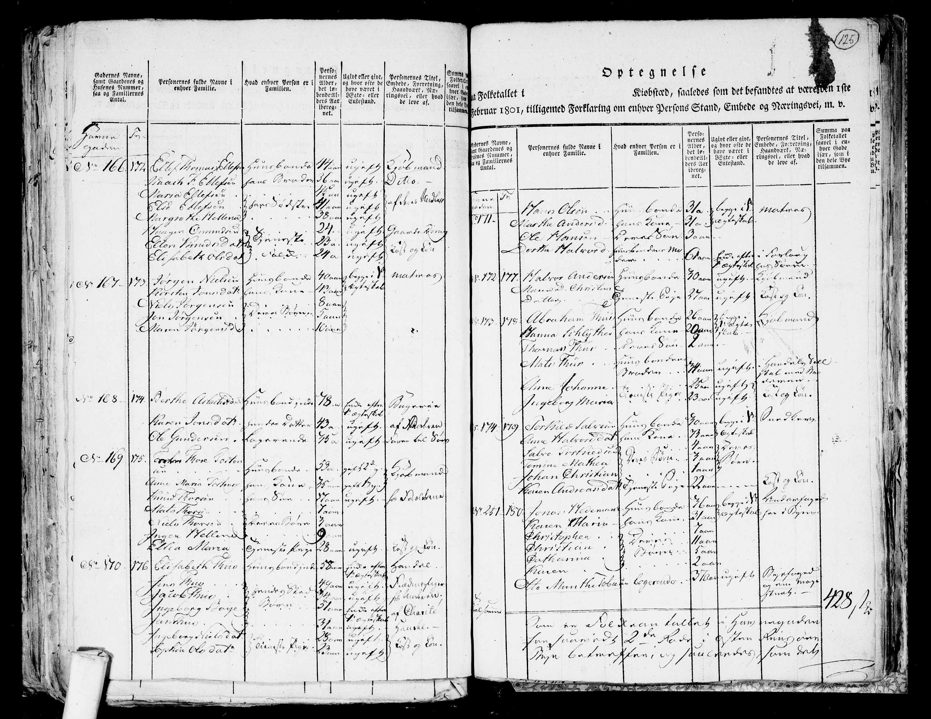 RA, 1801 census for 0901P Risør, 1801, p. 124b-125a