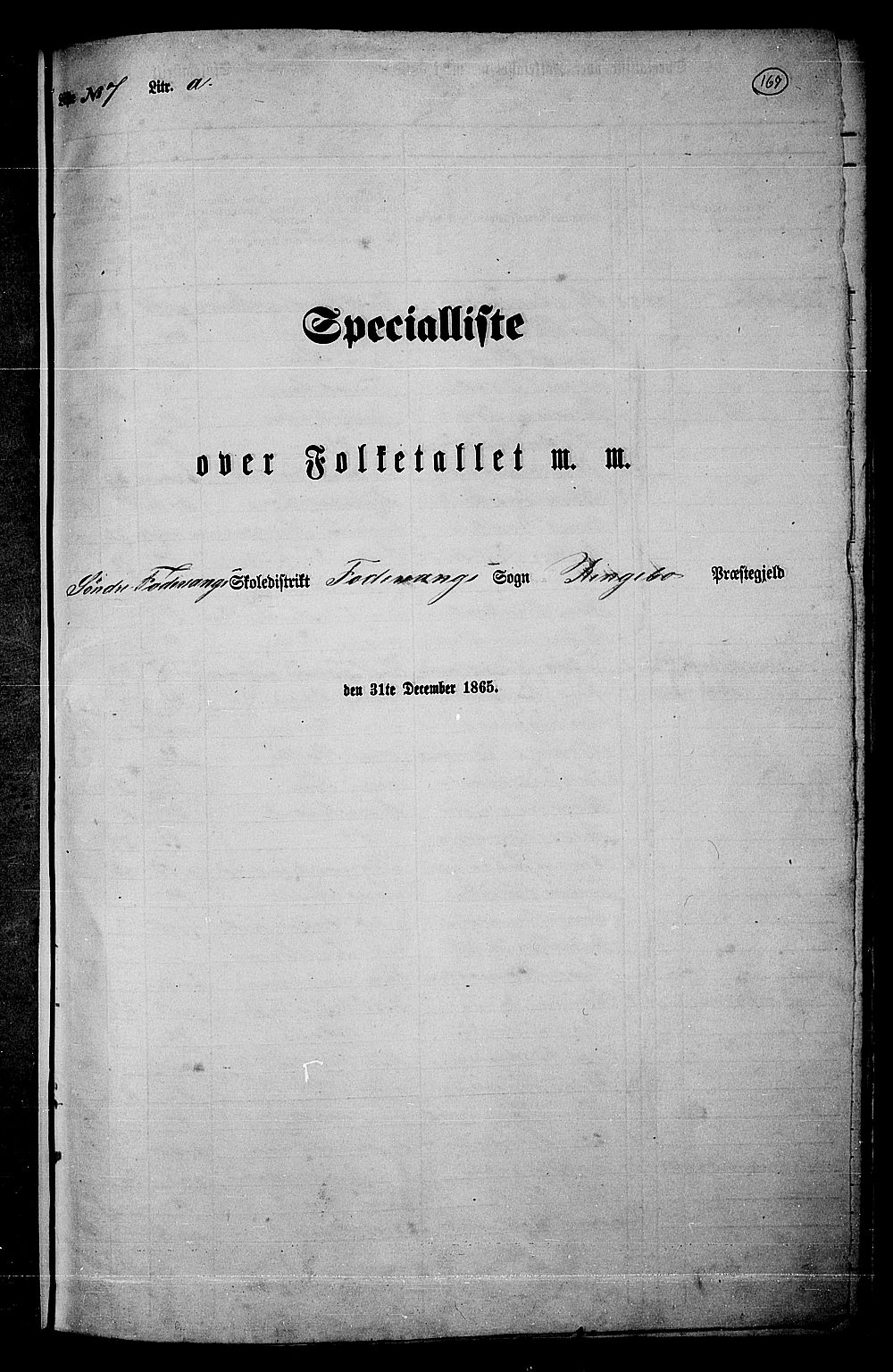 RA, 1865 census for Ringebu, 1865, p. 142