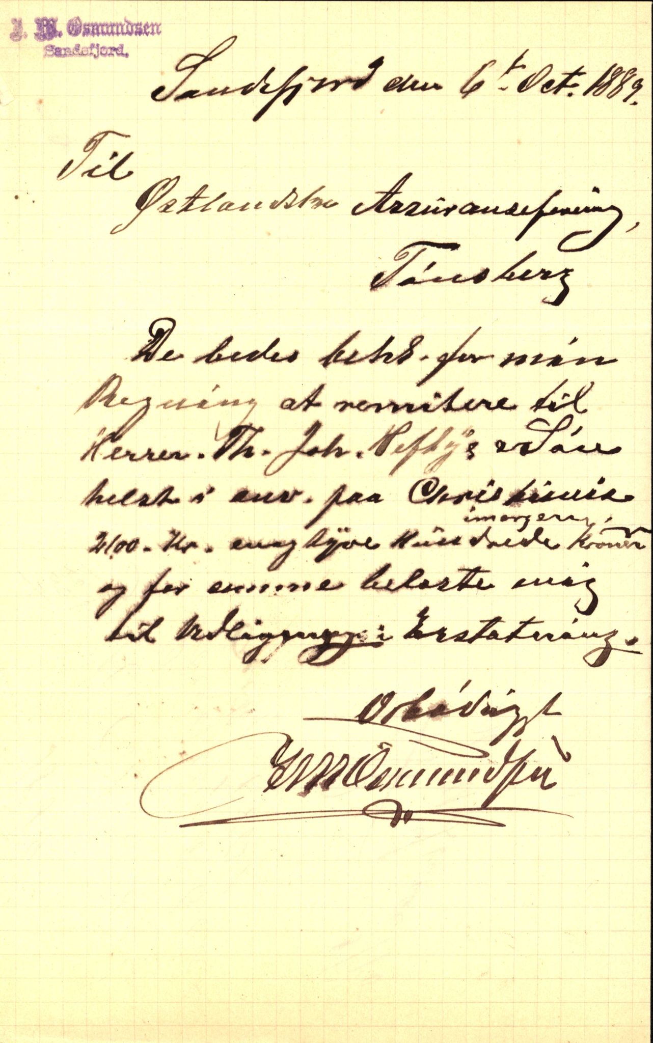 Pa 63 - Østlandske skibsassuranceforening, VEMU/A-1079/G/Ga/L0022/0007: Havaridokumenter / Nyassa, Mjølner, 1888, p. 138