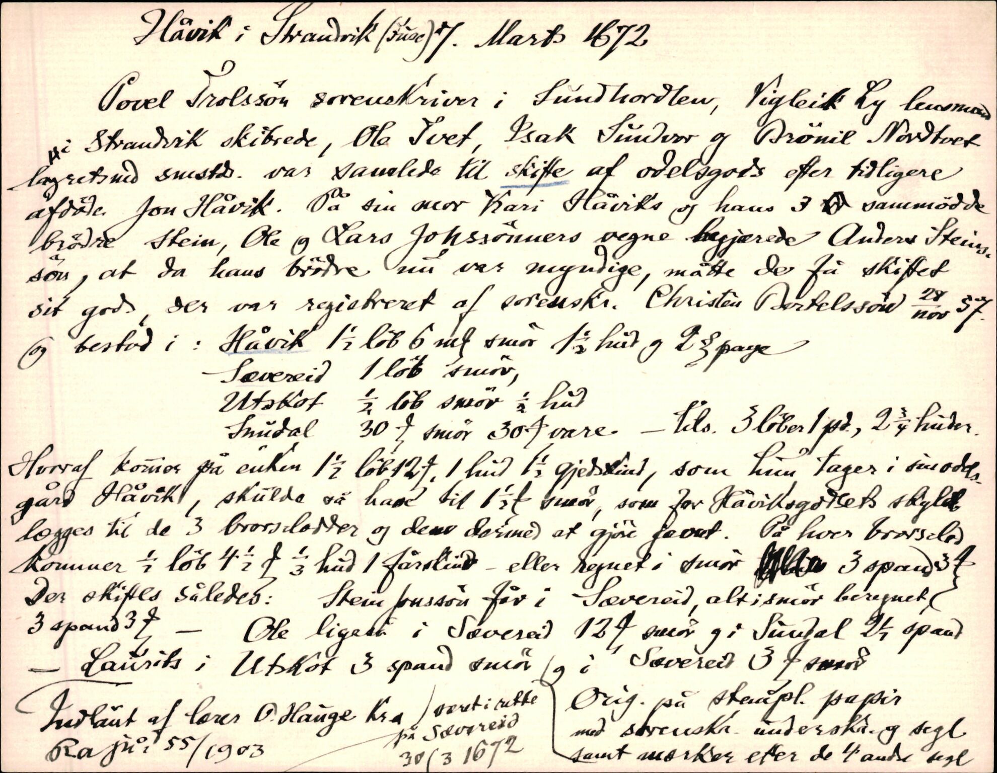 Riksarkivets diplomsamling, AV/RA-EA-5965/F35/F35d/L0005: Innlånte diplomer, seddelregister, 1661-1690, p. 261