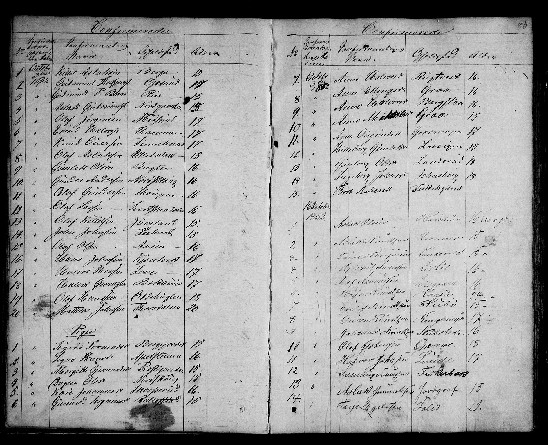 Kviteseid kirkebøker, SAKO/A-276/G/Ga/L0001: Parish register (copy) no. I 1, 1850-1893, p. 83
