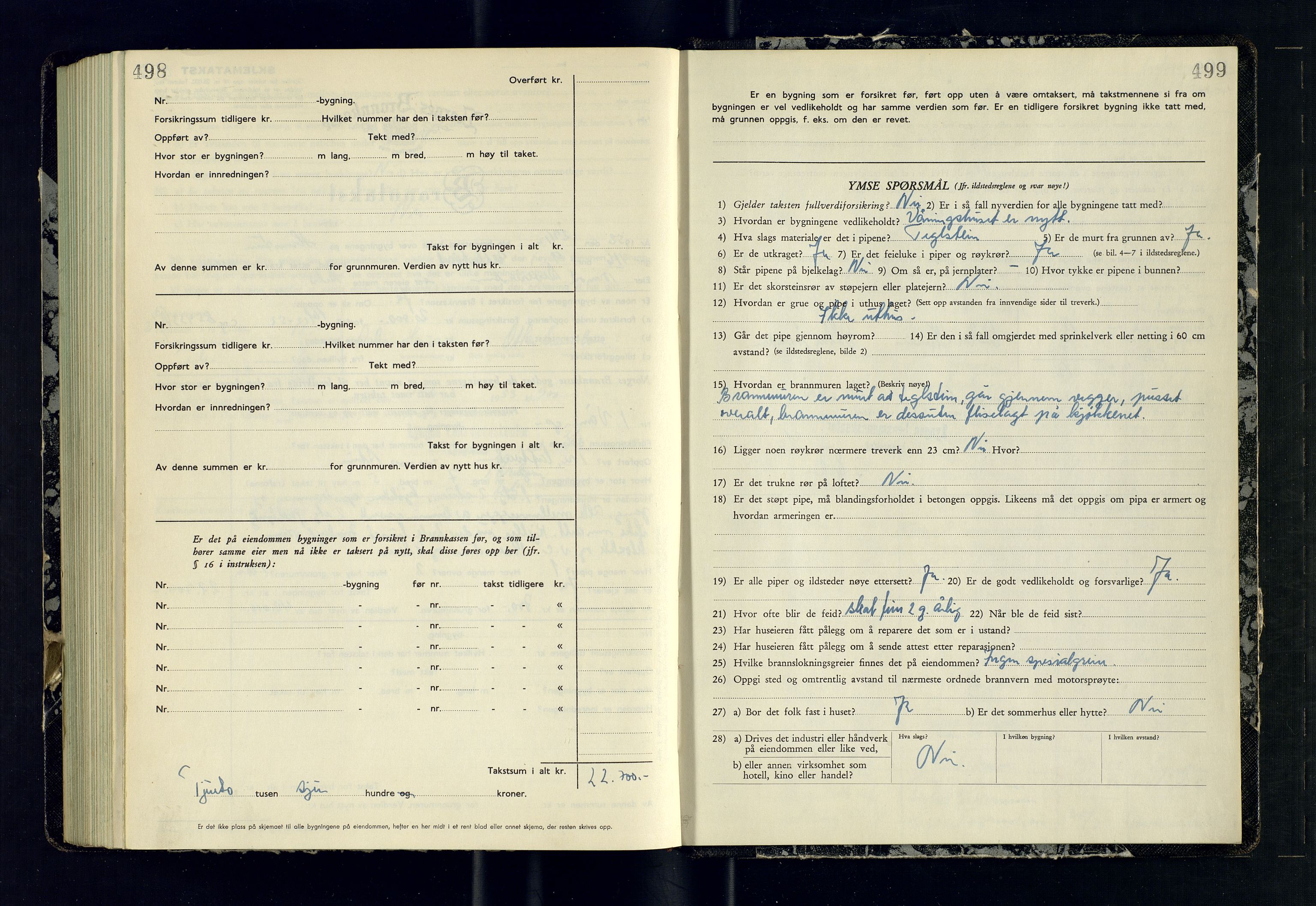 Lyngen lensmannskontor, SATØ/SATO-99/F/Fm/Fmb/L0140: Branntakstprotokoller, 1951-1953, p. 498-499
