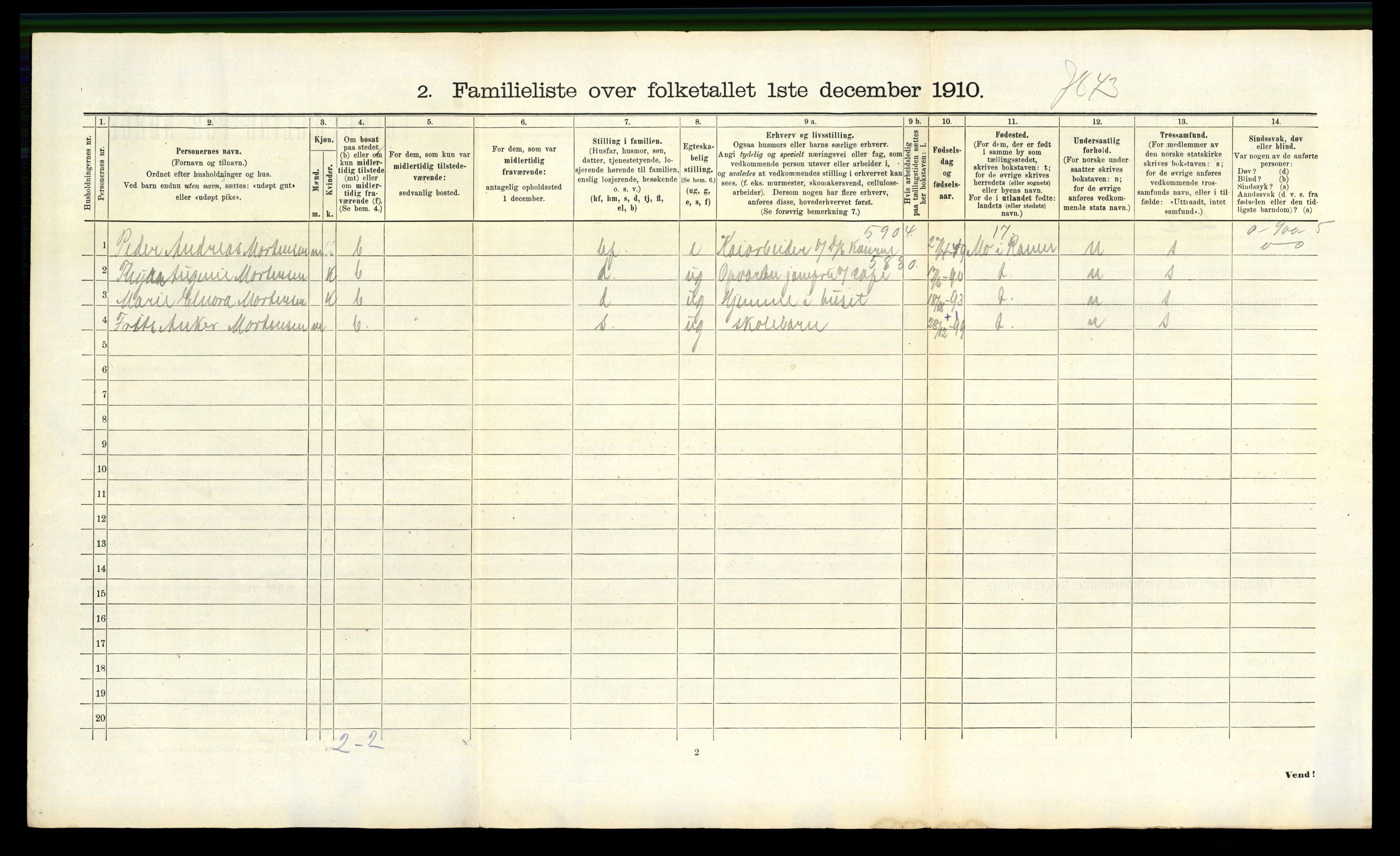 RA, 1910 census for Trondheim, 1910, p. 16852