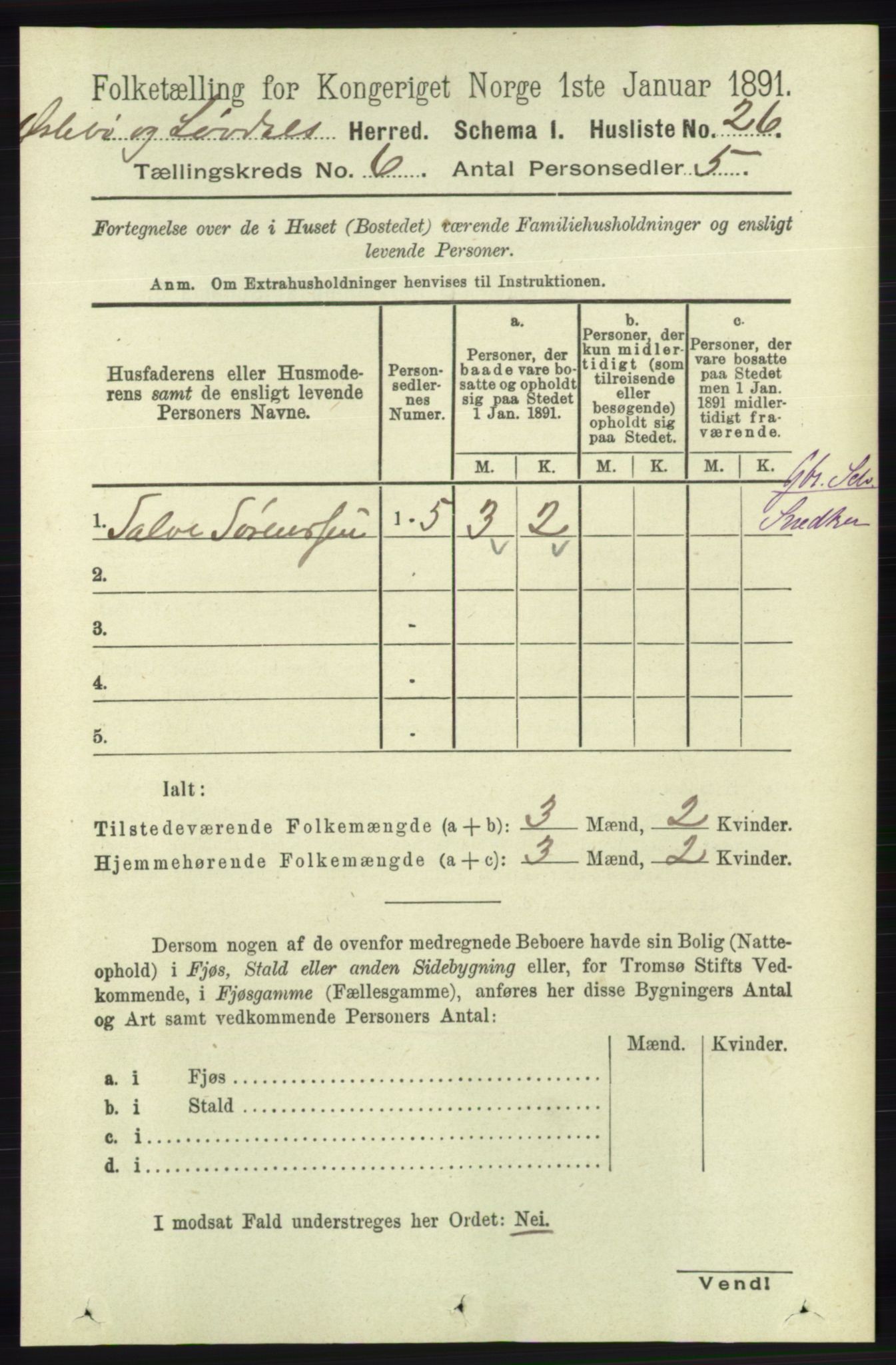 RA, 1891 census for 1021 Øyslebø og Laudal, 1891, p. 1670