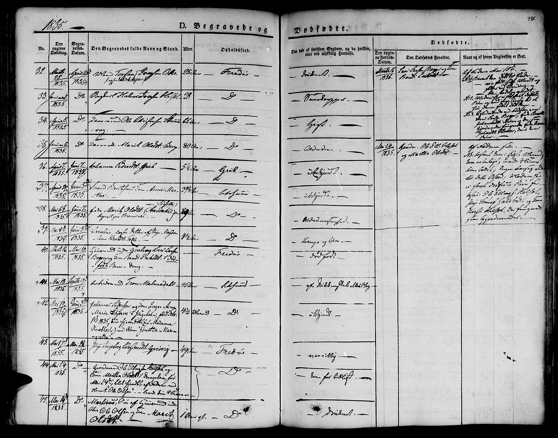 Ministerialprotokoller, klokkerbøker og fødselsregistre - Møre og Romsdal, AV/SAT-A-1454/572/L0843: Parish register (official) no. 572A06, 1832-1842, p. 335