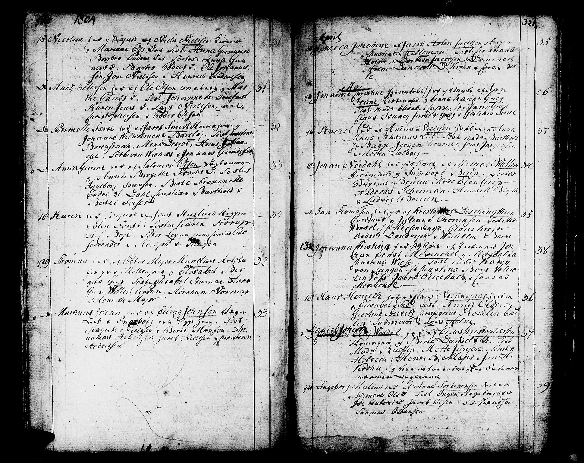 Domkirken sokneprestembete, AV/SAB-A-74801/H/Haa/L0004: Parish register (official) no. A 4, 1763-1820, p. 320-321