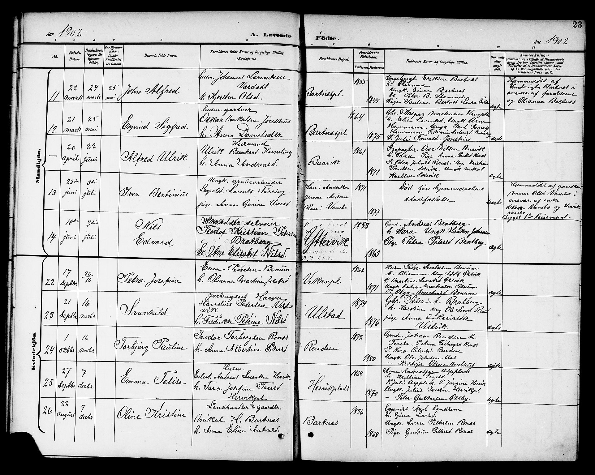Ministerialprotokoller, klokkerbøker og fødselsregistre - Nord-Trøndelag, SAT/A-1458/741/L0401: Parish register (copy) no. 741C02, 1899-1911, p. 23