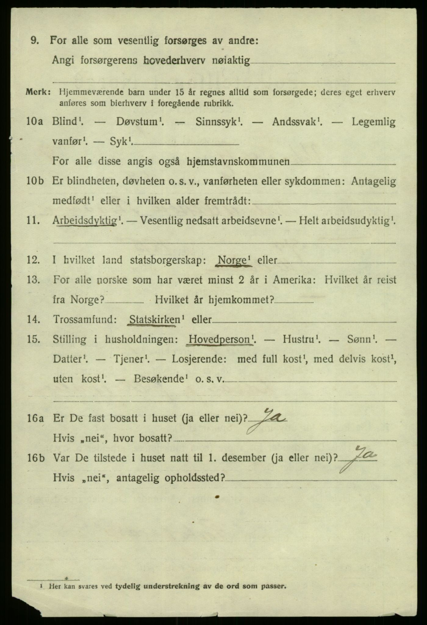 SAB, 1920 census for Vik, 1920, p. 5518