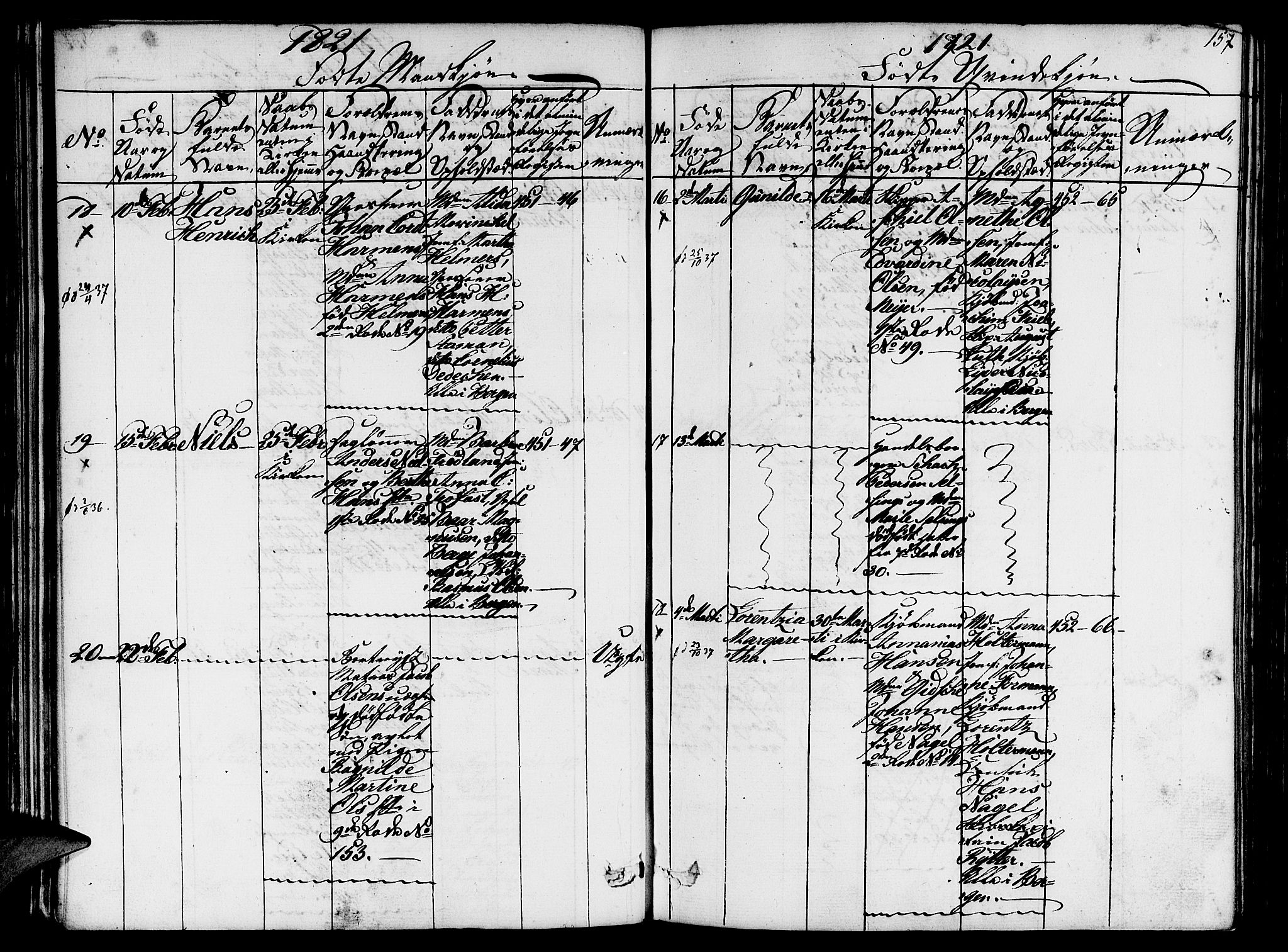 Nykirken Sokneprestembete, AV/SAB-A-77101/H/Hab/L0003: Parish register (copy) no. A 4, 1816-1821, p. 157