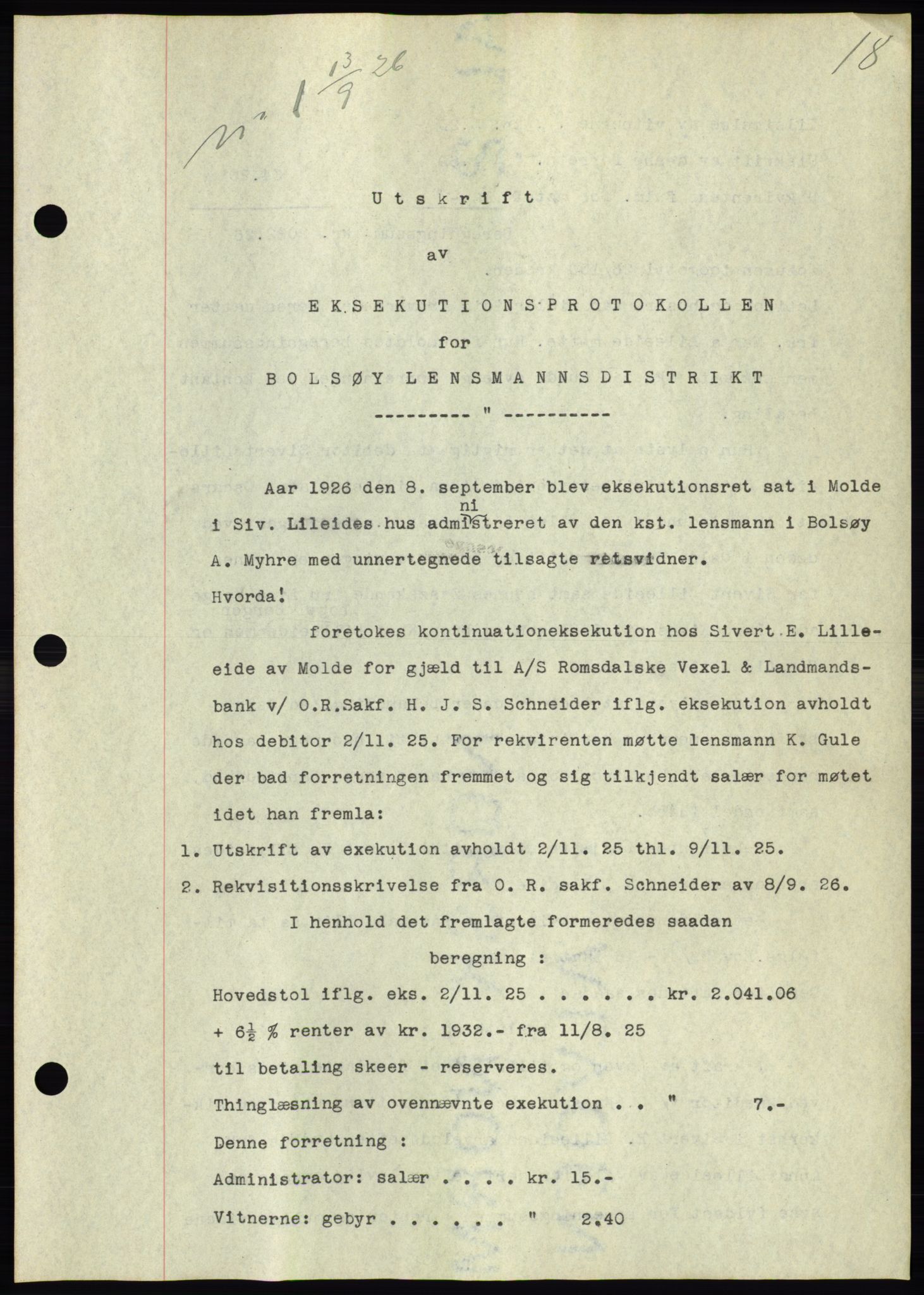 Molde byfogd, AV/SAT-A-0025/2/2C/L0011: Mortgage book no. 11, 1926-1932, Deed date: 13.09.1926