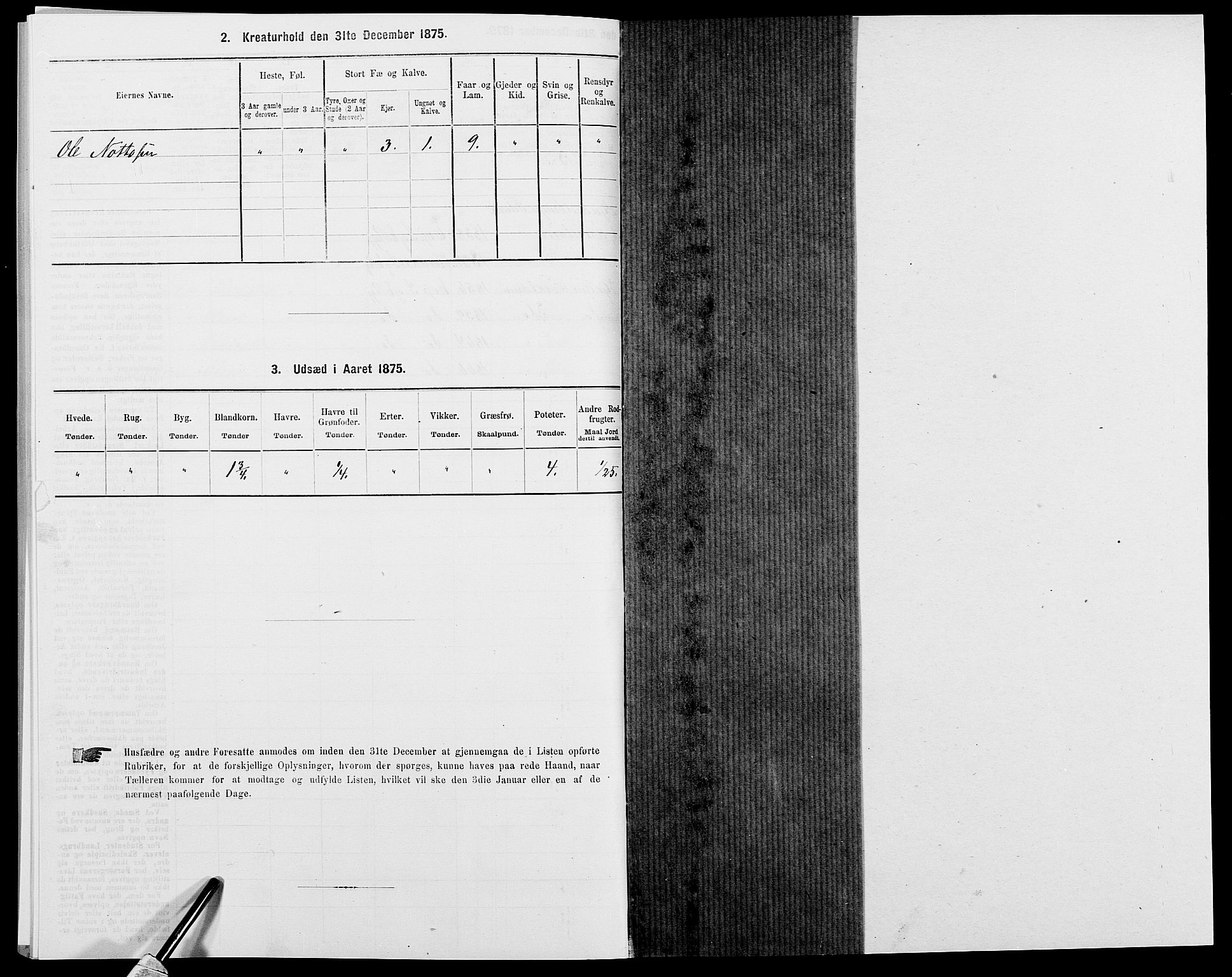 SAK, 1875 census for 0934P Evje, 1875, p. 109