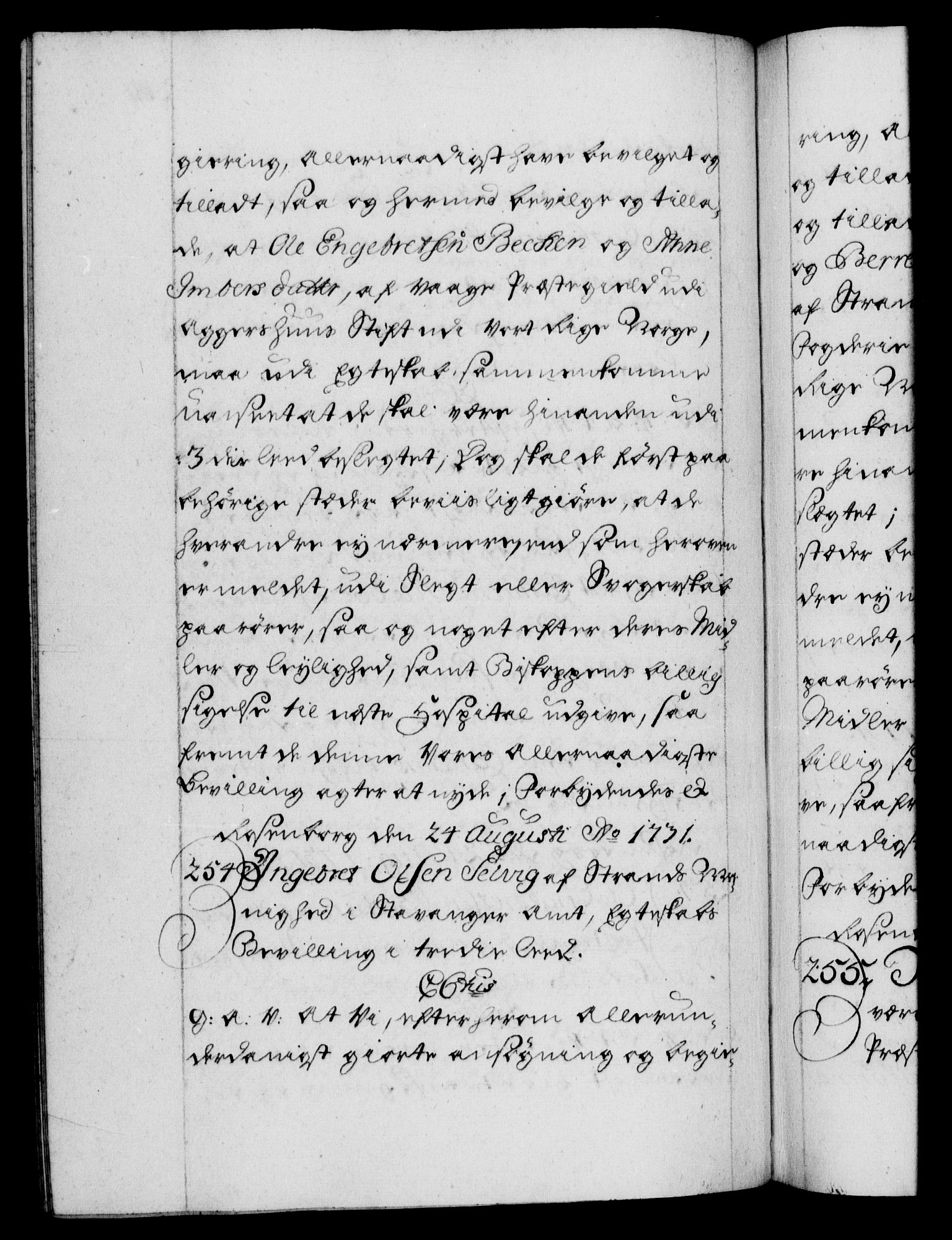 Danske Kanselli 1572-1799, AV/RA-EA-3023/F/Fc/Fca/Fcaa/L0027: Norske registre, 1730-1732, p. 248b