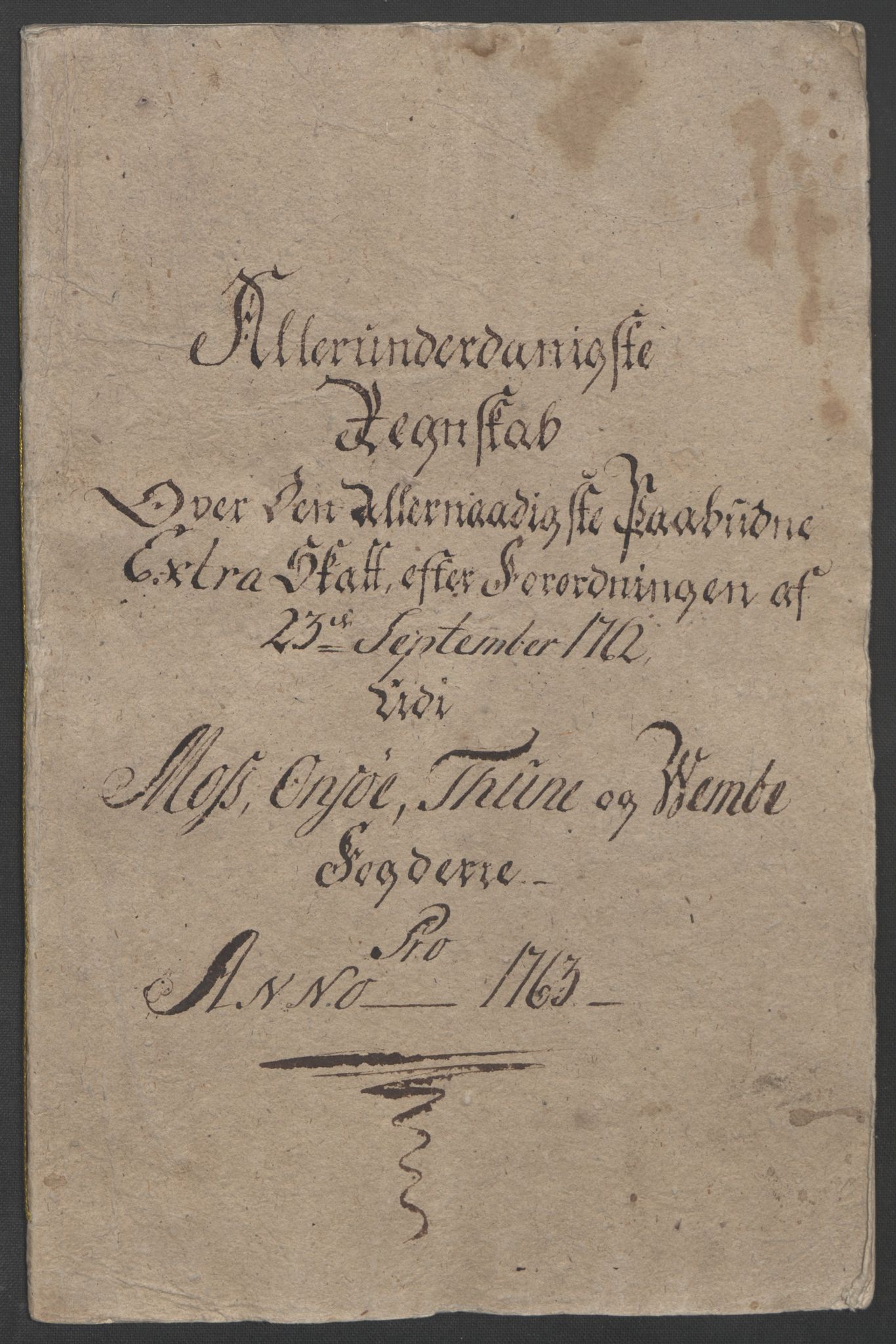 Rentekammeret inntil 1814, Reviderte regnskaper, Fogderegnskap, RA/EA-4092/R04/L0261: Ekstraskatten Moss, Onsøy, Tune, Veme og Åbygge, 1763, p. 5