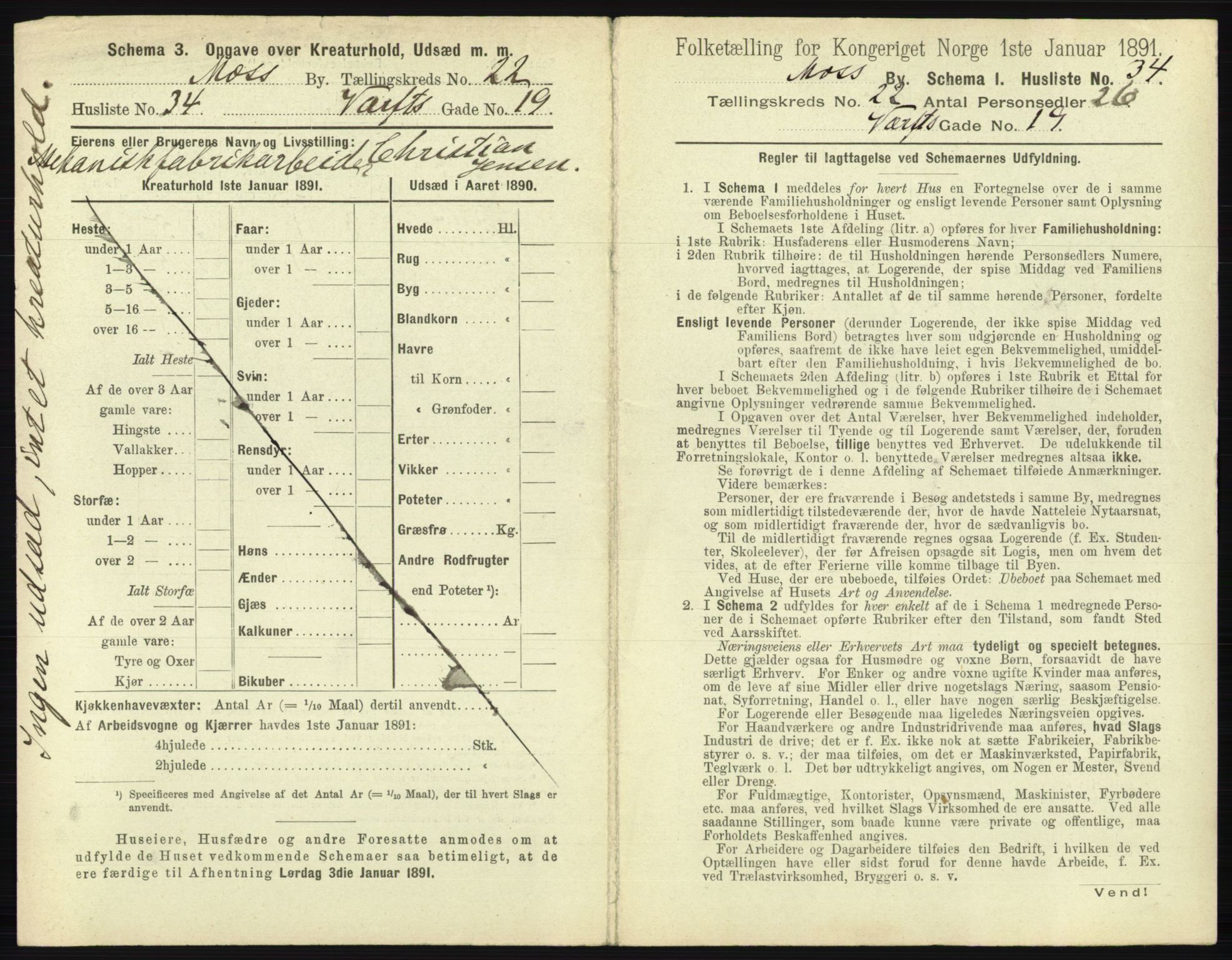 RA, 1891 census for 0104 Moss, 1891, p. 1392