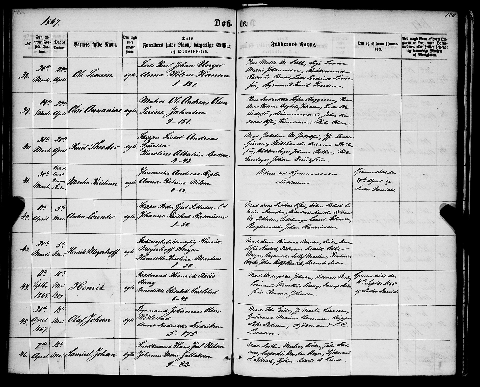 Nykirken Sokneprestembete, SAB/A-77101/H/Haa/L0015: Parish register (official) no. B 2, 1858-1869, p. 120