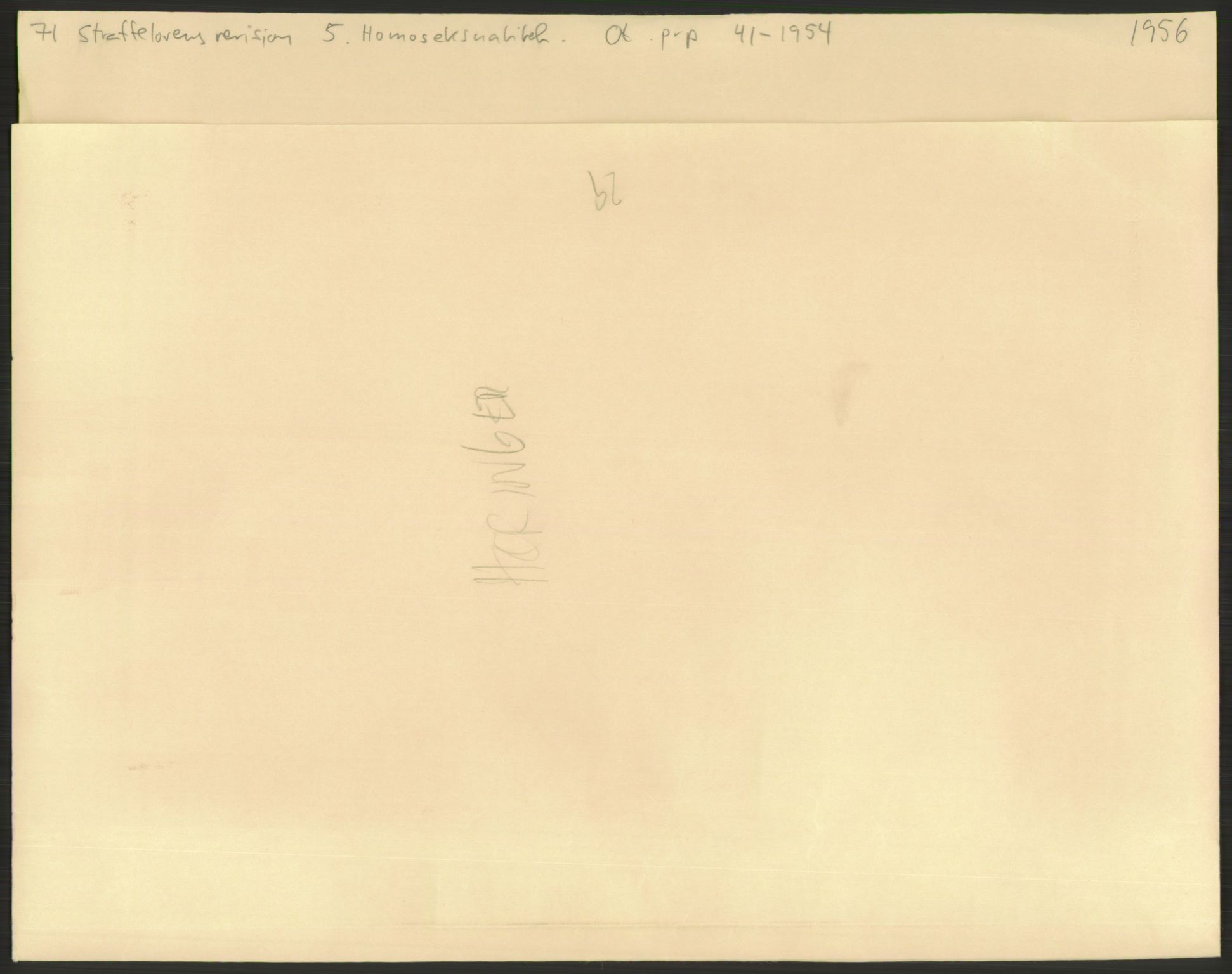 Justisdepartementet, Lovavdelingen, RA/S-3212/D/De/L0029/0001: Straffeloven / Straffelovens revisjon: 5 - Ot. prp. nr.  41 - 1945: Homoseksualiet. 3 mapper, 1956-1970, p. 75