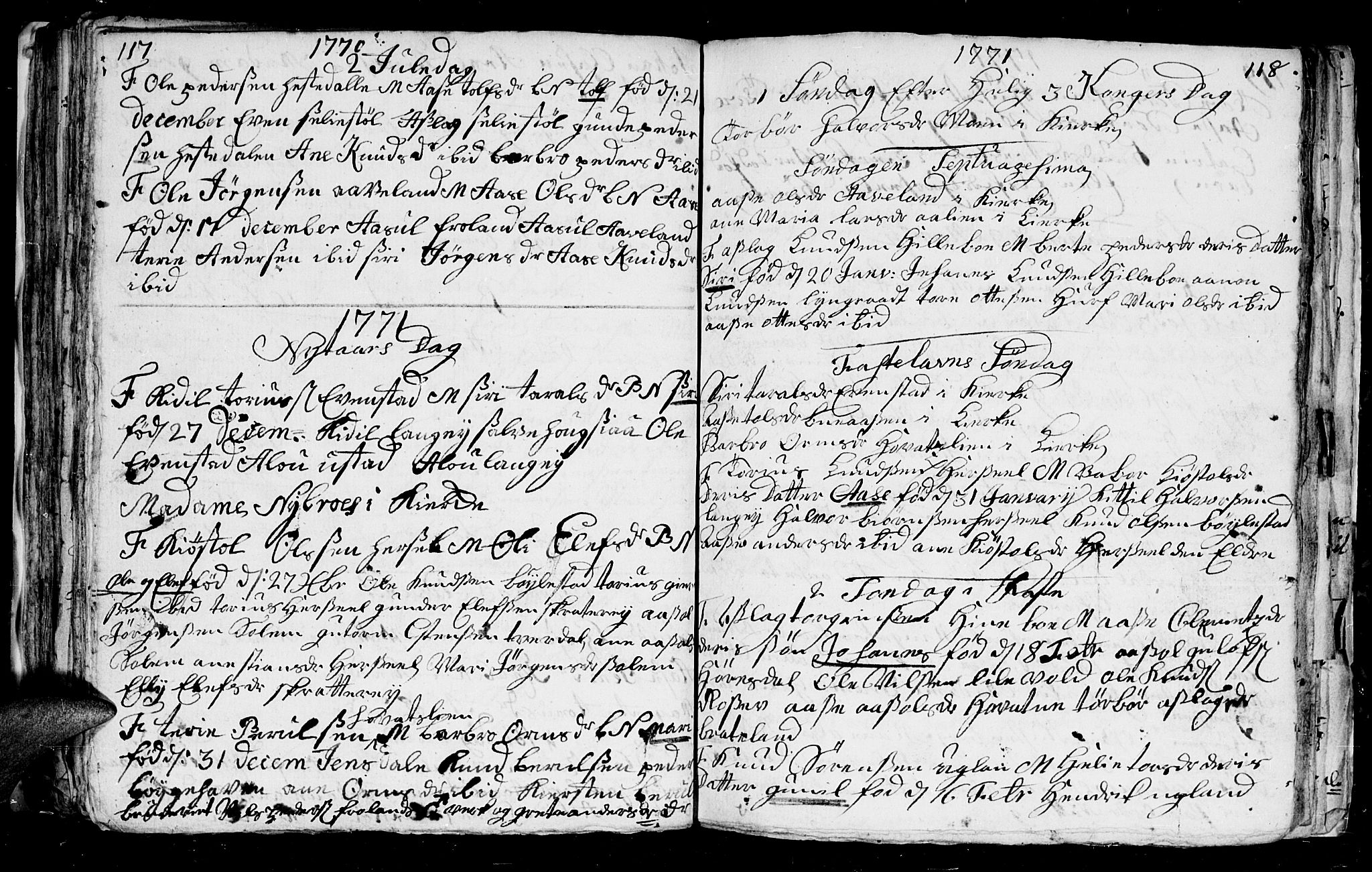 Froland sokneprestkontor, AV/SAK-1111-0013/F/Fb/L0003: Parish register (copy) no. B 3, 1759-1776, p. 117-118