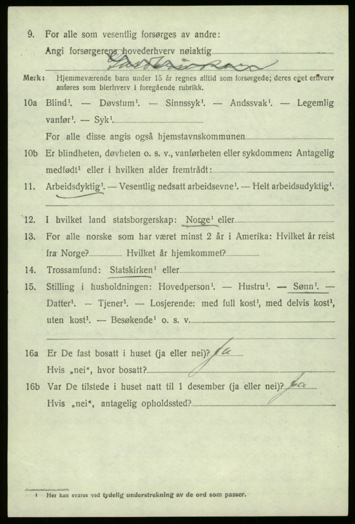 SAB, 1920 census for Askvoll, 1920, p. 3277