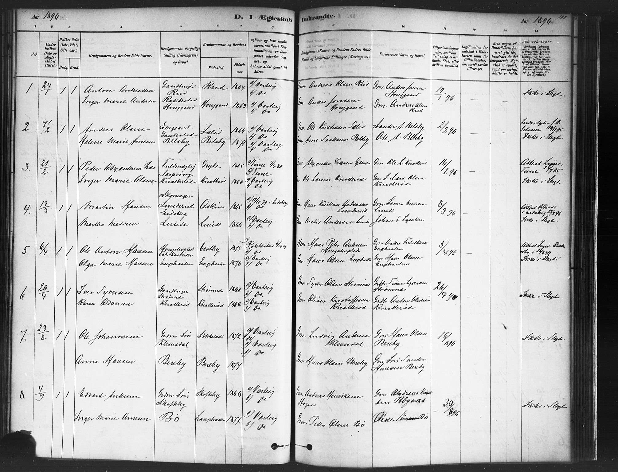 Varteig prestekontor Kirkebøker, SAO/A-10447a/F/Fa/L0002: Parish register (official) no. 2, 1878-1899, p. 188