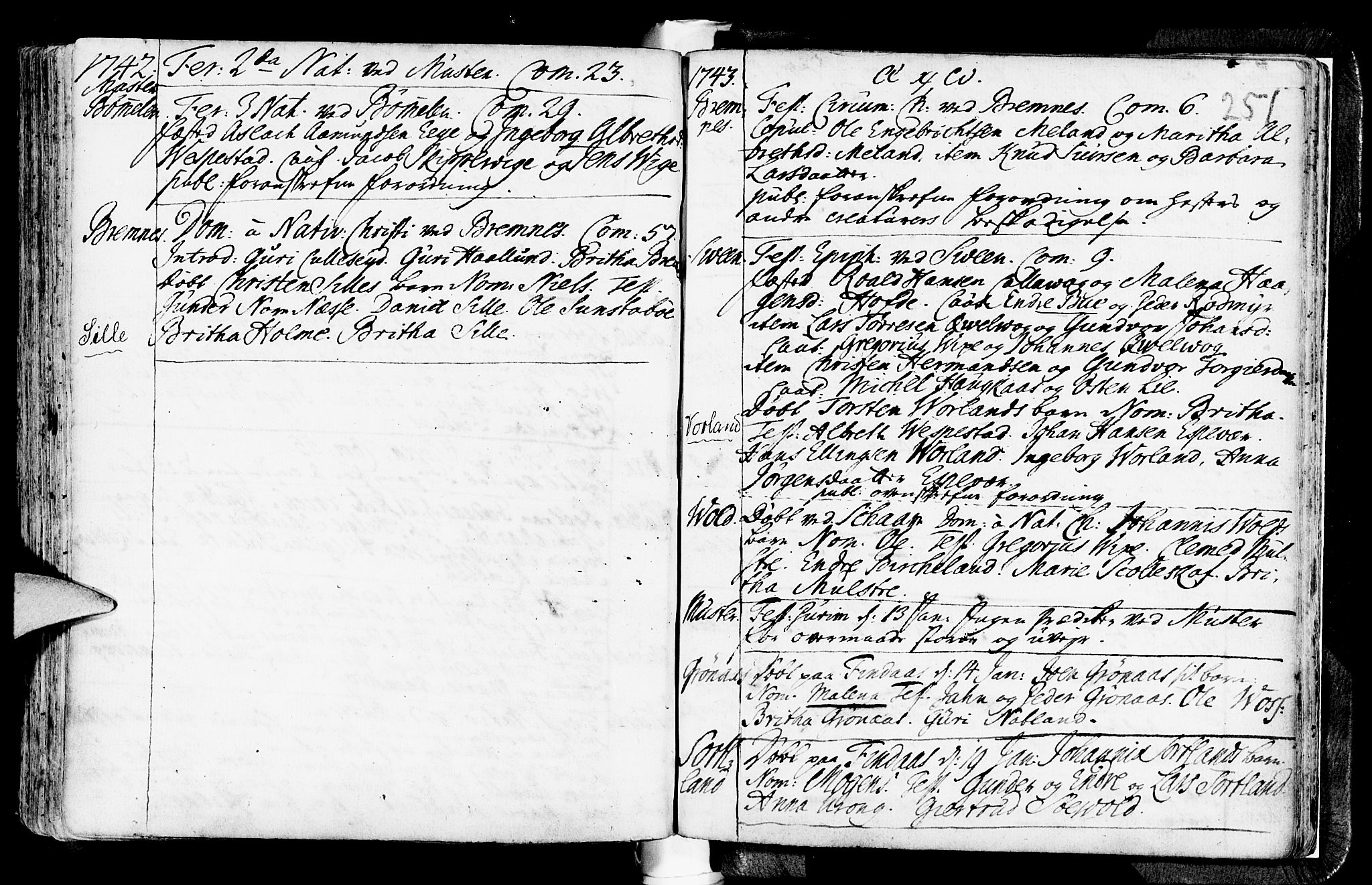 Finnås sokneprestembete, AV/SAB-A-99925/H/Ha/Haa/Haaa/L0001: Parish register (official) no. A 1, 1718-1744, p. 251