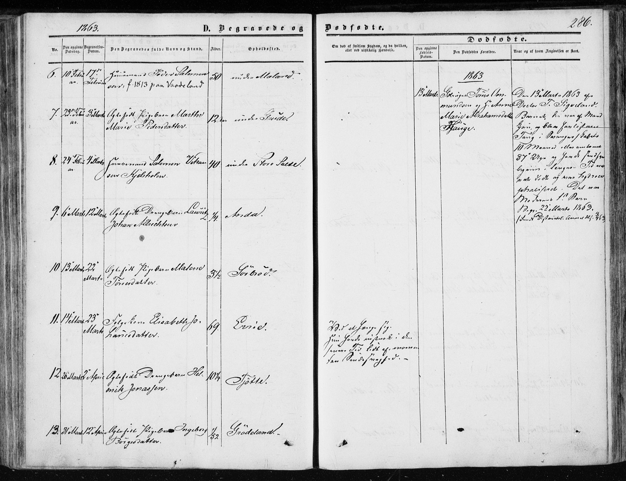 Klepp sokneprestkontor, AV/SAST-A-101803/001/3/30BA/L0005: Parish register (official) no. A 5, 1853-1870, p. 286