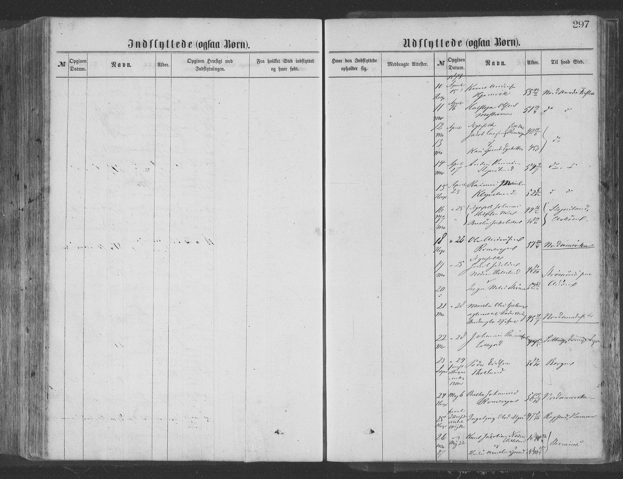 Hosanger sokneprestembete, SAB/A-75801/H/Haa: Parish register (official) no. A 9, 1864-1876, p. 297