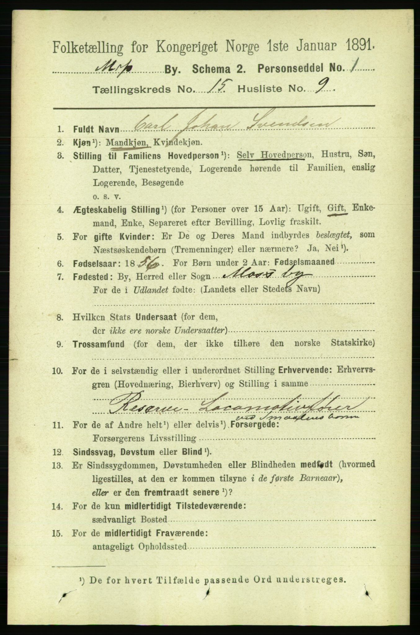 RA, 1891 census for 0104 Moss, 1891, p. 7345