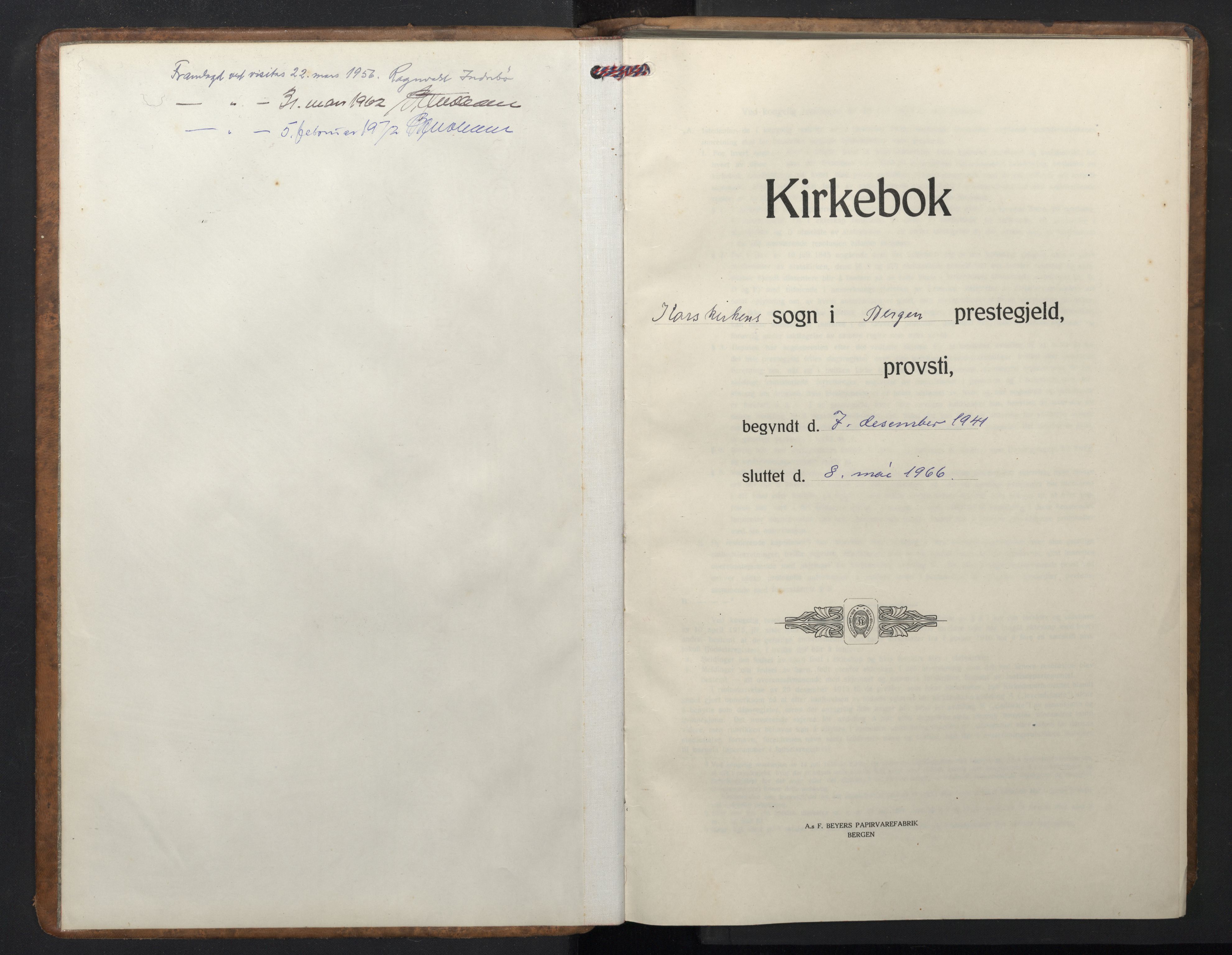 Korskirken sokneprestembete, AV/SAB-A-76101/H/Hab: Parish register (copy) no. C 7, 1941-1966