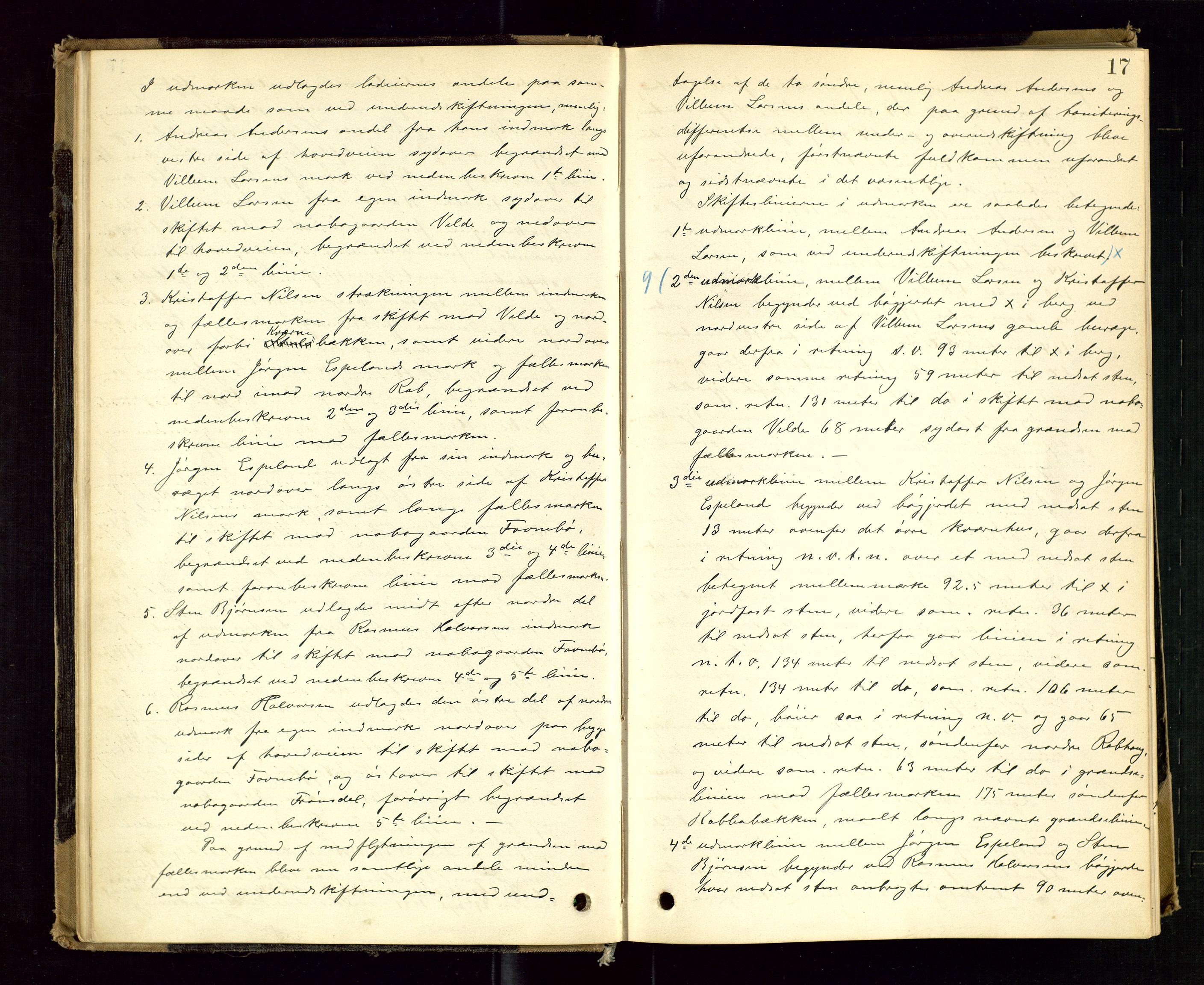 Rogaland jordskifterett, AV/SAST-A-102426/Oa/L0050: Forhandlingsprotokoll, 1884-1894, p. 17