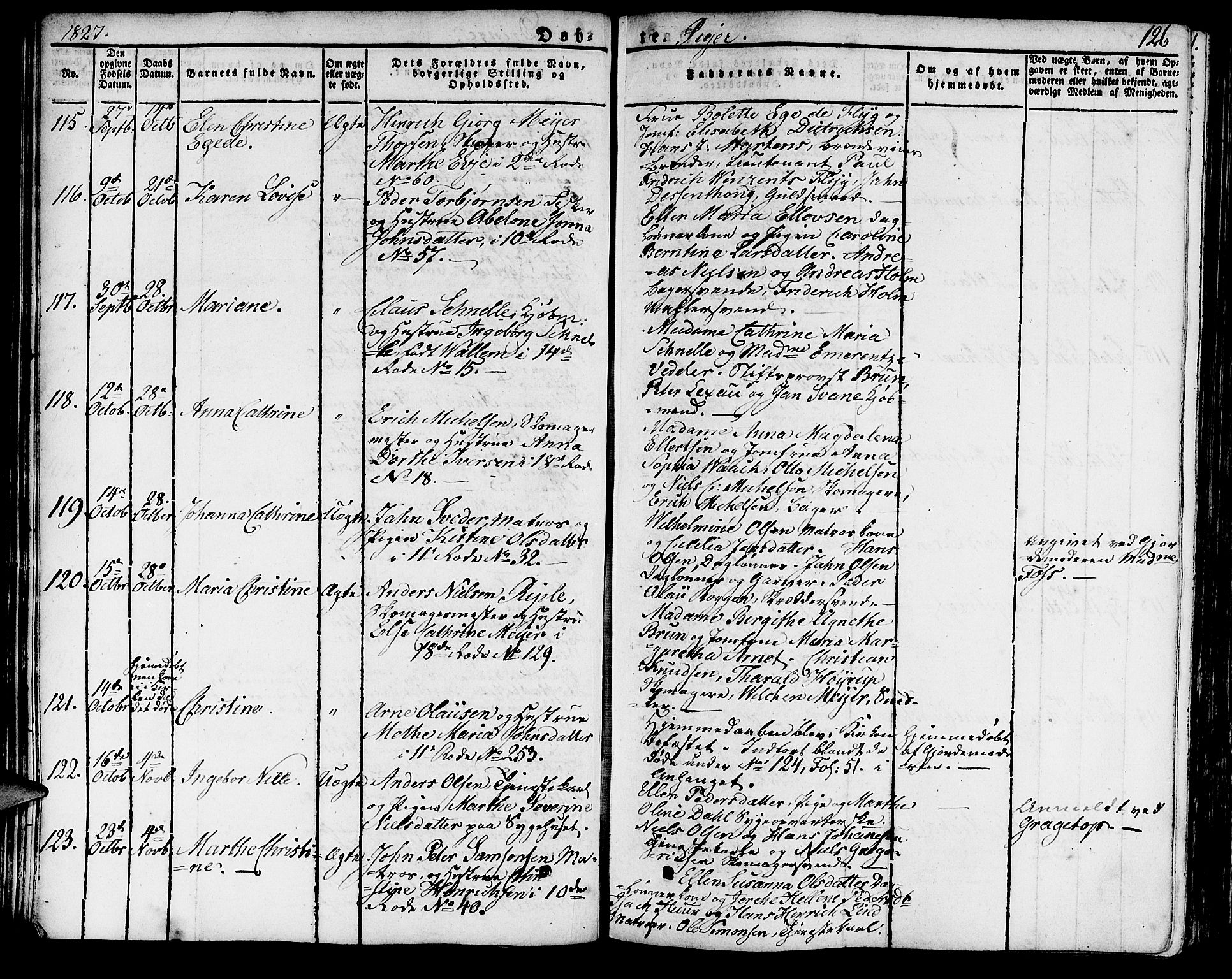 Domkirken sokneprestembete, SAB/A-74801/H/Haa/L0012: Parish register (official) no. A 12, 1821-1840, p. 126