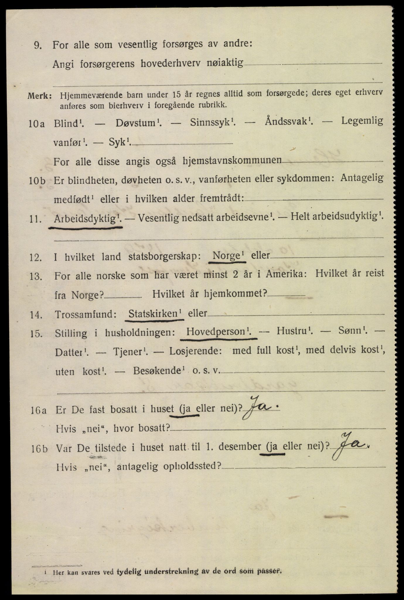 SAK, 1920 census for Herefoss, 1920, p. 573