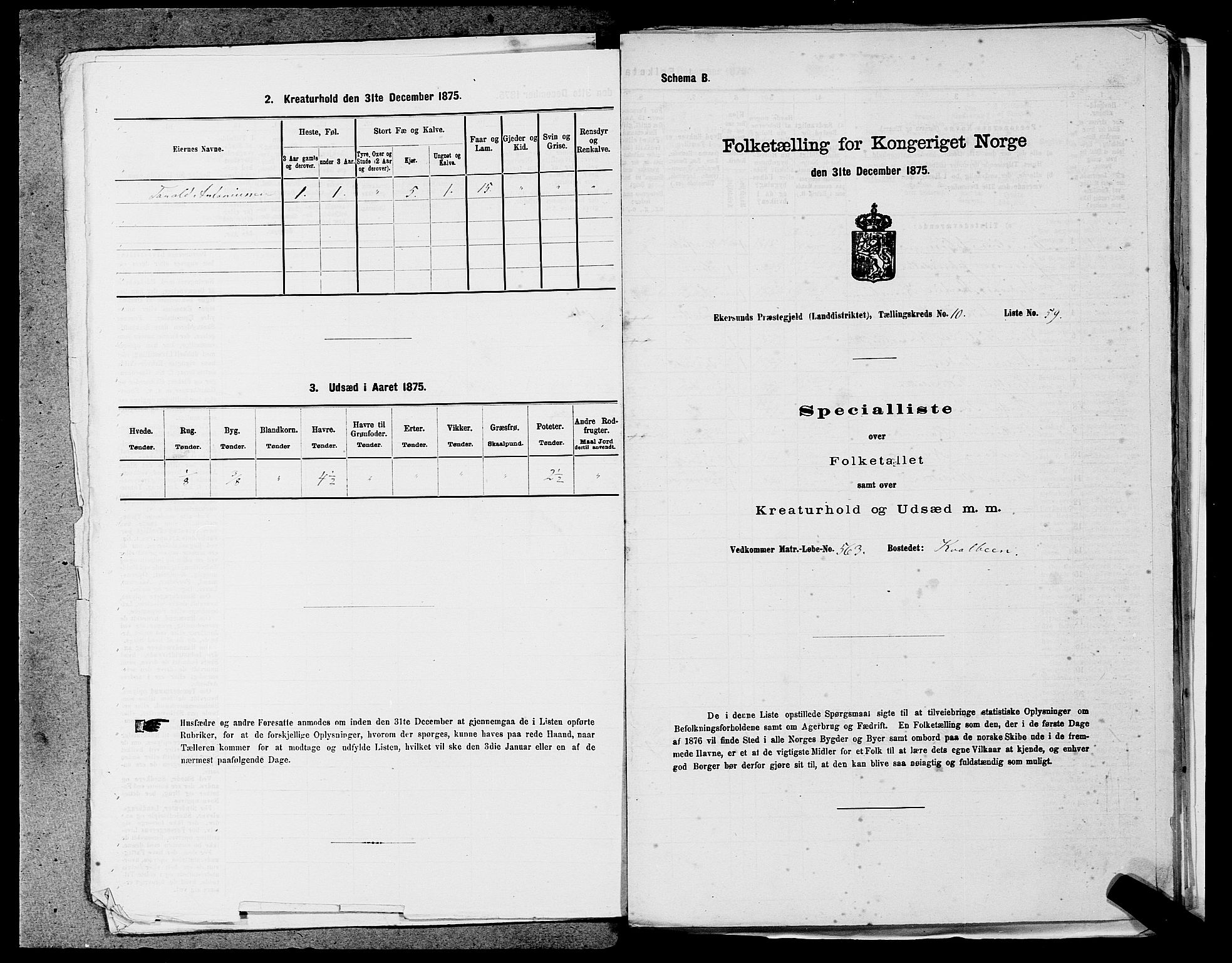 SAST, 1875 census for 1116L Eigersund/Eigersund og Ogna, 1875, p. 1103