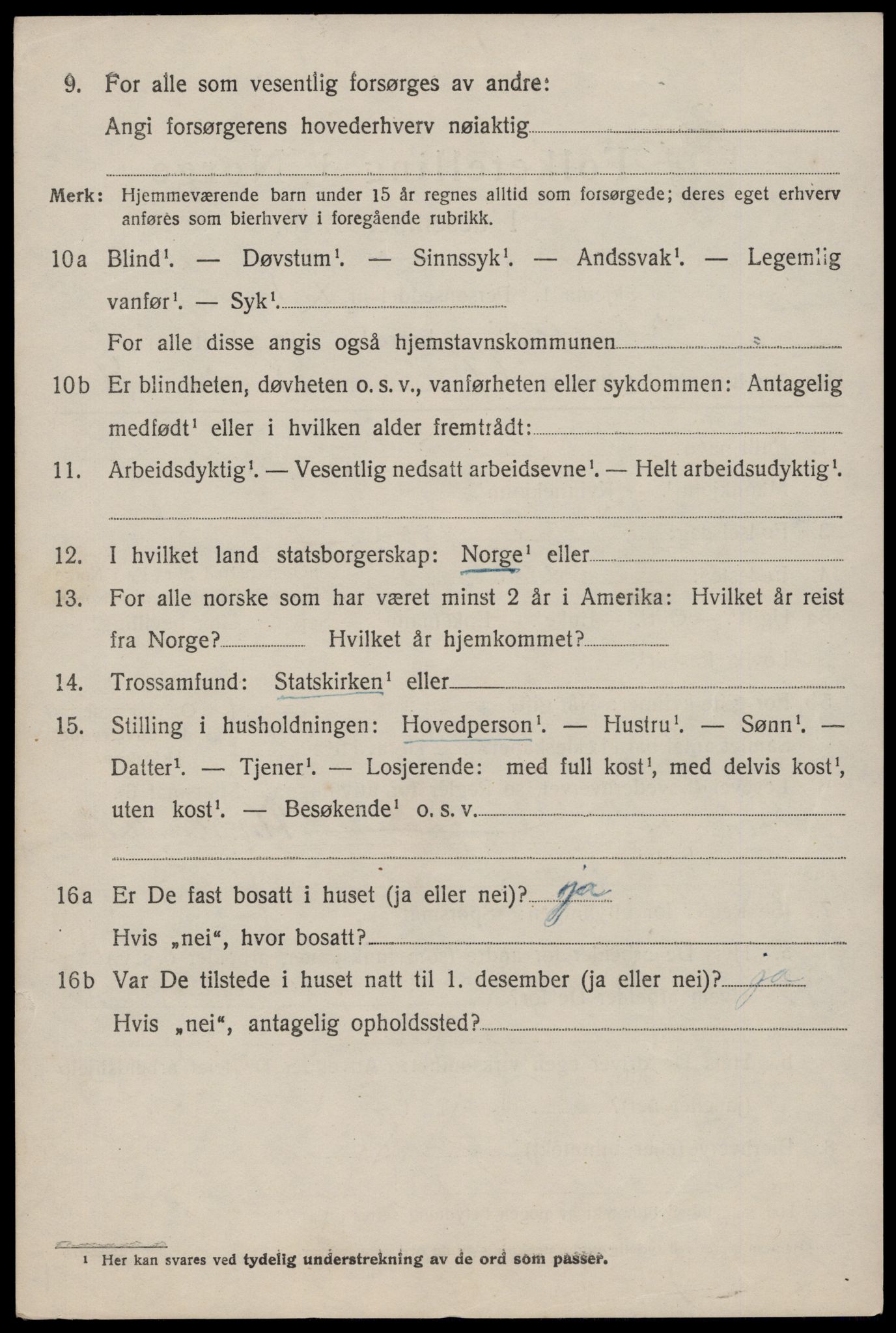 SAST, 1920 census for Torvastad, 1920, p. 3613