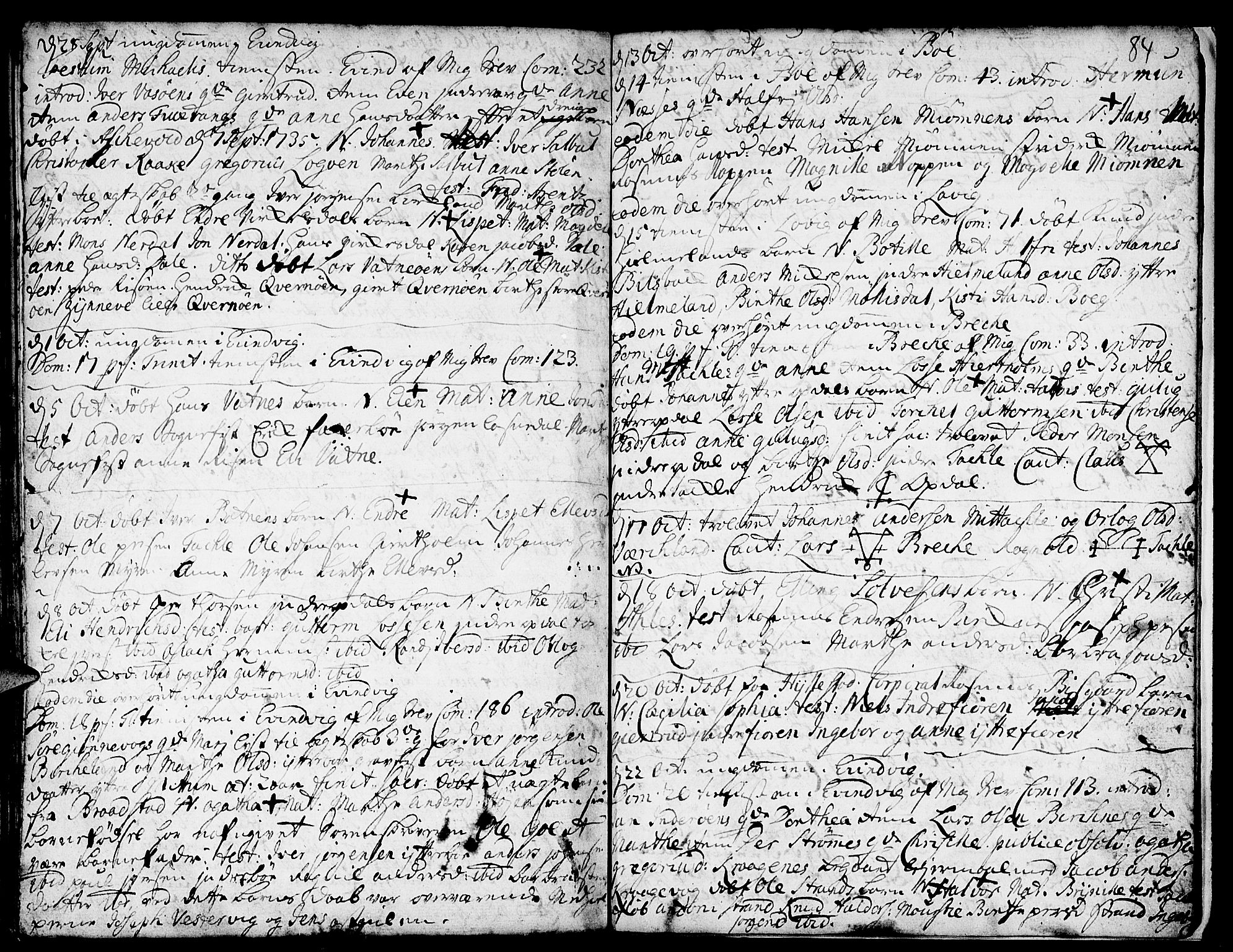 Gulen sokneprestembete, SAB/A-80201/H/Haa/Haaa/L0009: Parish register (official) no. A 9, 1729-1735, p. 84
