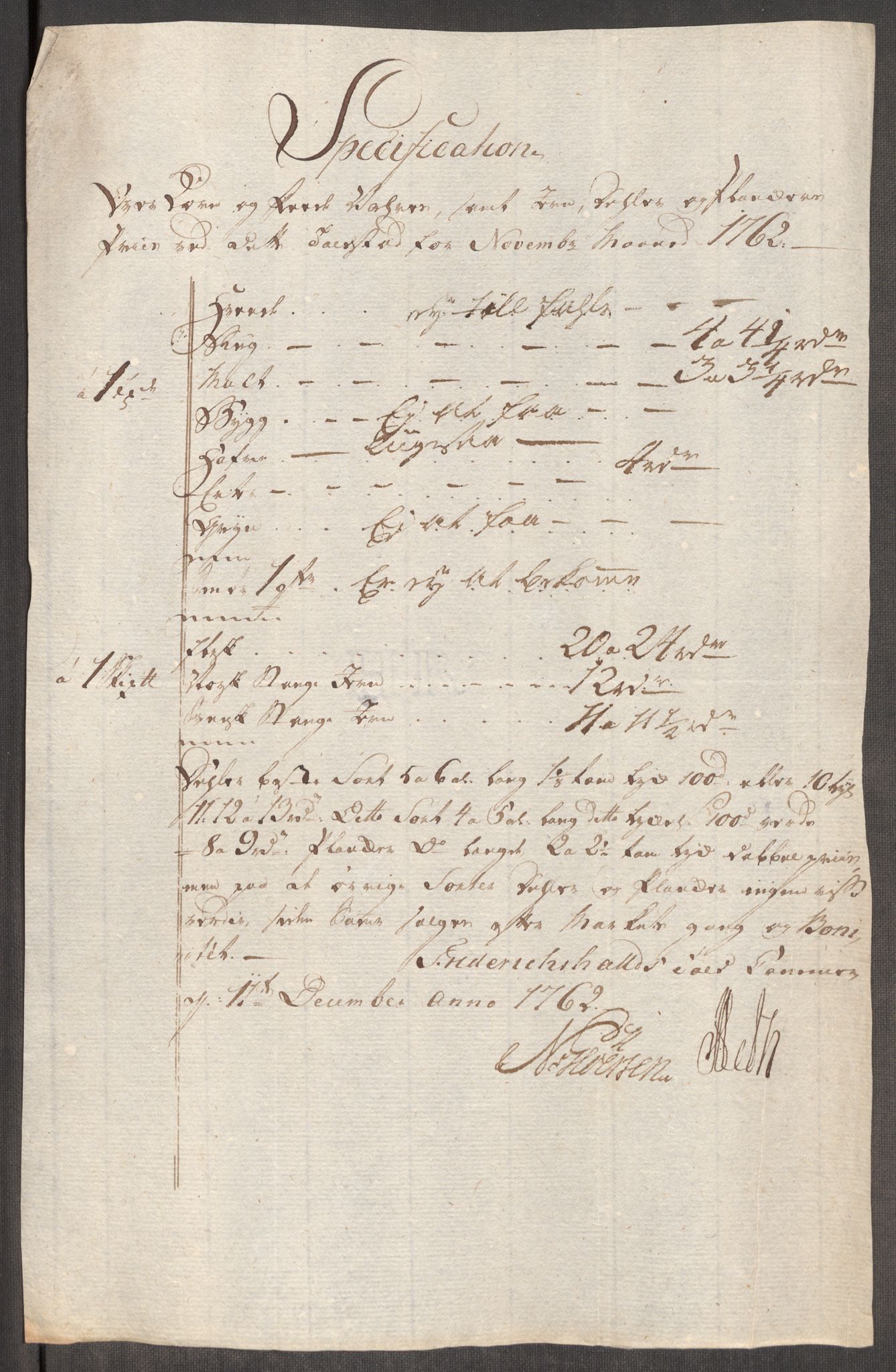 Rentekammeret inntil 1814, Realistisk ordnet avdeling, AV/RA-EA-4070/Oe/L0007: [Ø1]: Priskuranter, 1761-1763, p. 286