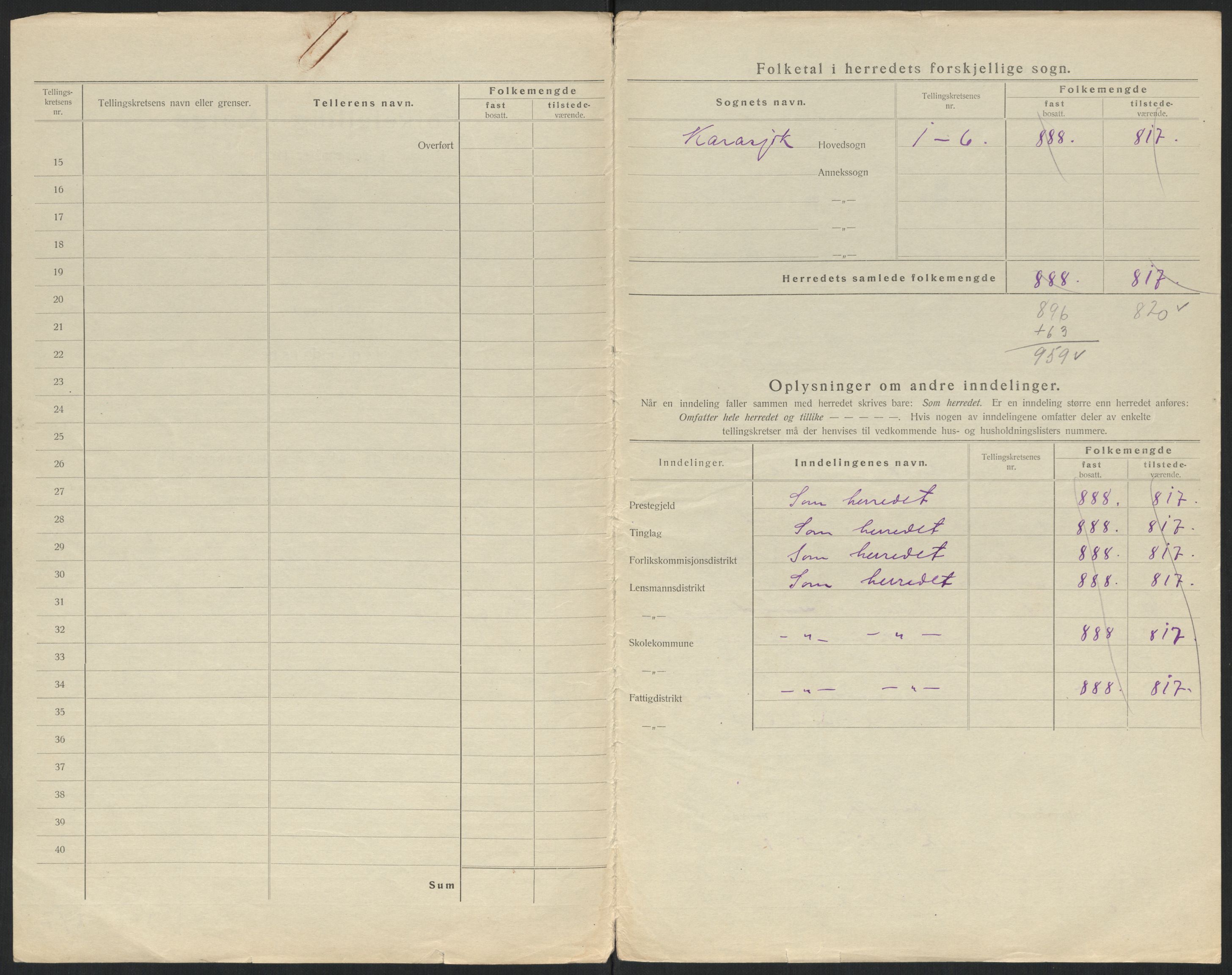 SATØ, 1920 census for Karasjok, 1920, p. 4