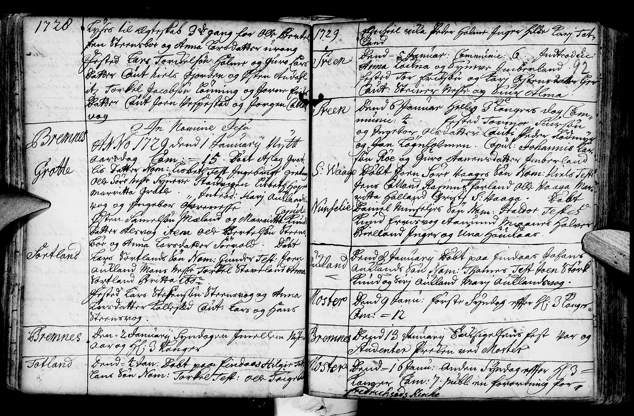 Finnås sokneprestembete, AV/SAB-A-99925/H/Ha/Haa/Haaa/L0001: Parish register (official) no. A 1, 1718-1744, p. 92