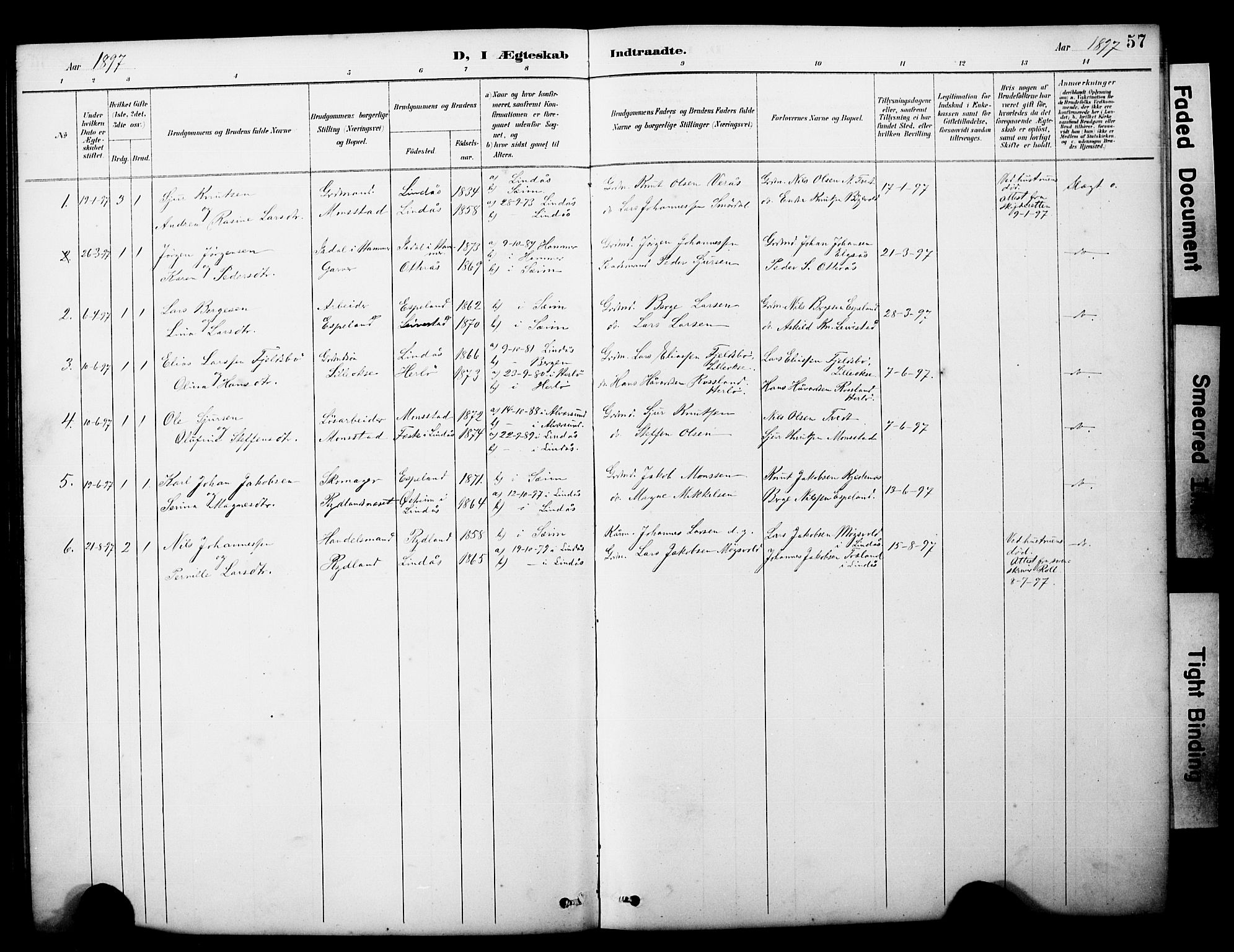 Alversund Sokneprestembete, SAB/A-73901/H/Ha/Hab: Parish register (copy) no. D 3, 1890-1908, p. 57