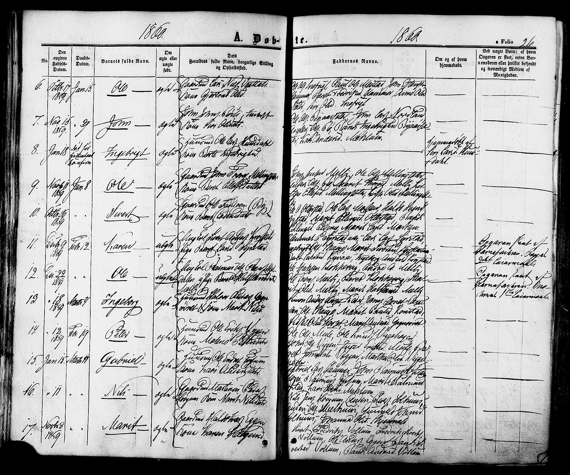 Ministerialprotokoller, klokkerbøker og fødselsregistre - Sør-Trøndelag, SAT/A-1456/665/L0772: Parish register (official) no. 665A07, 1856-1878, p. 26