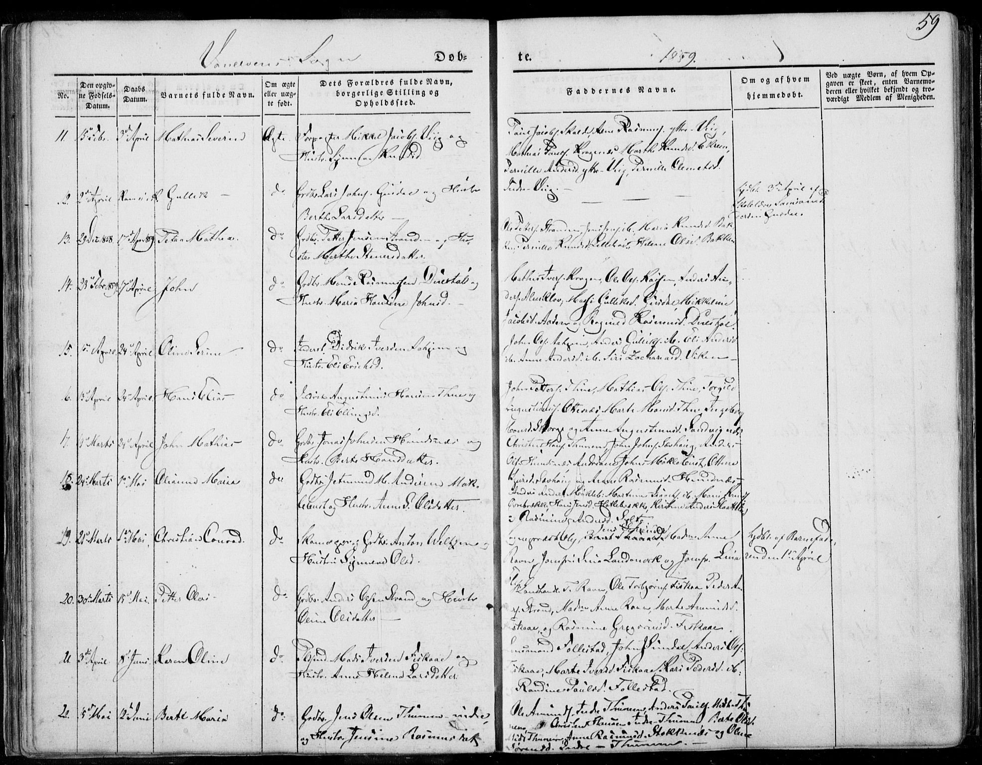Ministerialprotokoller, klokkerbøker og fødselsregistre - Møre og Romsdal, AV/SAT-A-1454/501/L0006: Parish register (official) no. 501A06, 1844-1868, p. 59