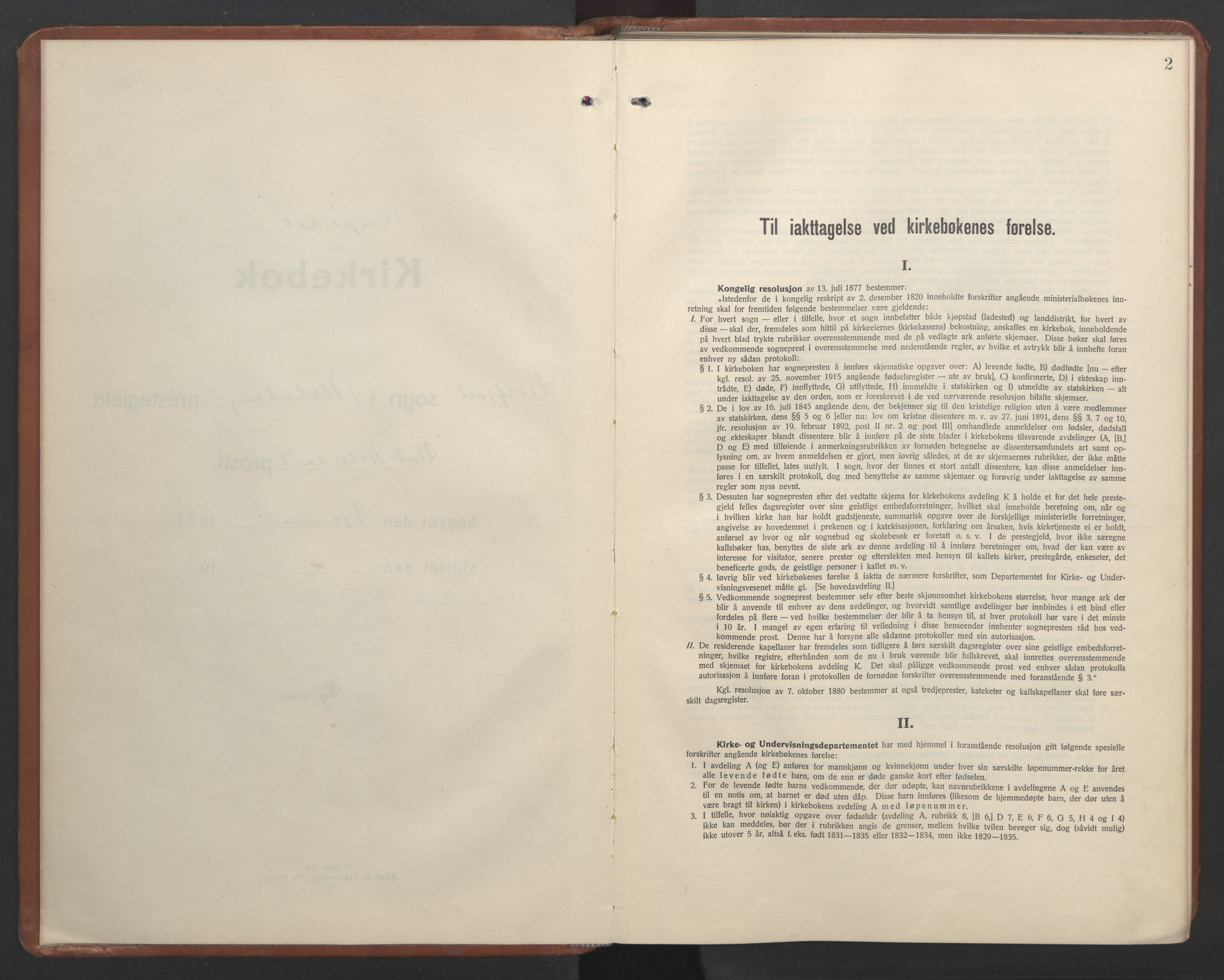 Ministerialprotokoller, klokkerbøker og fødselsregistre - Nordland, AV/SAT-A-1459/832/L0496: Parish register (copy) no. 832C03, 1932-1945, p. 2