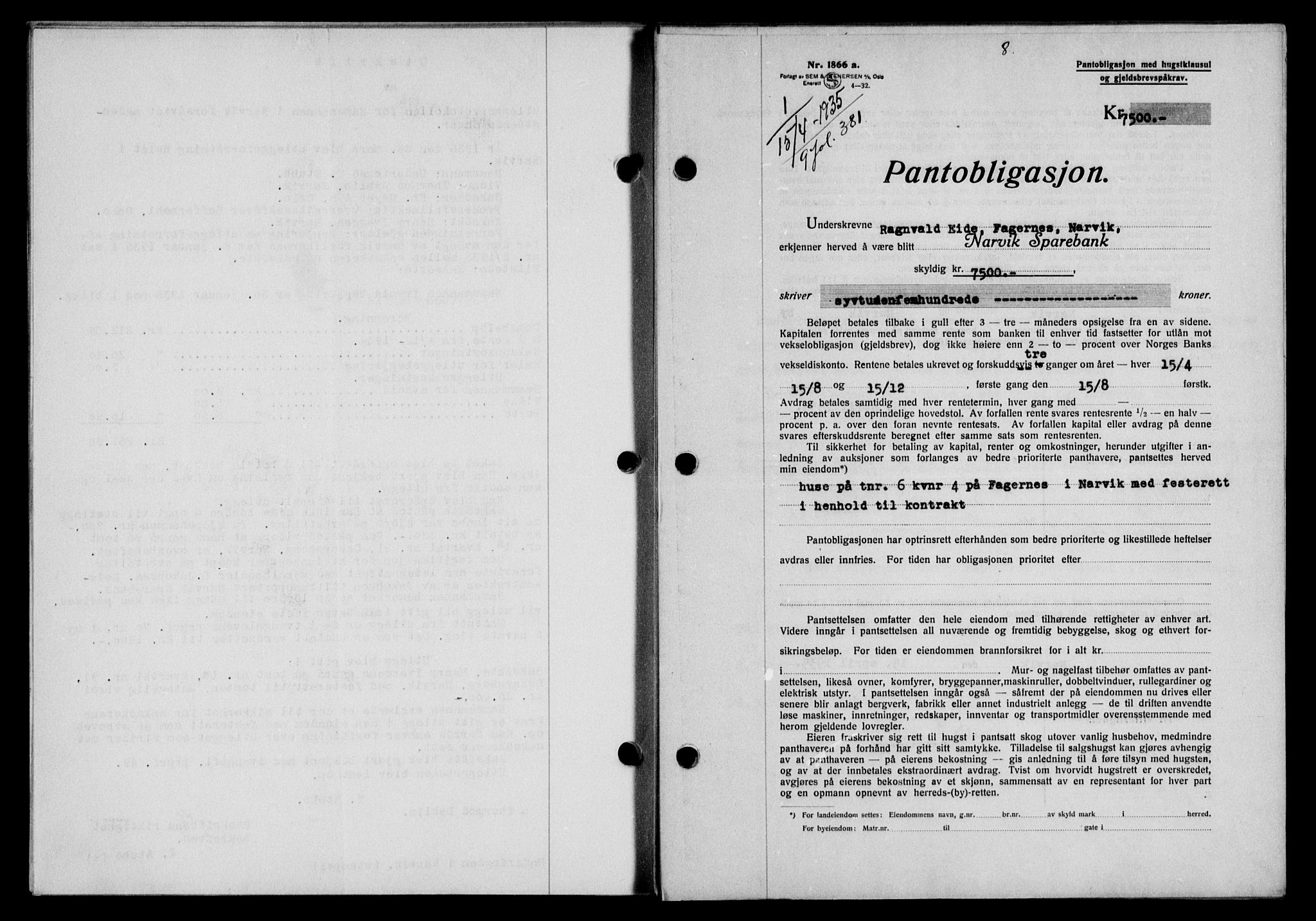 Narvik sorenskriveri, SAT/A-0002/1/2/2C/2Ca/L0011: Mortgage book no. 14, 1935-1937, Deed date: 15.04.1935