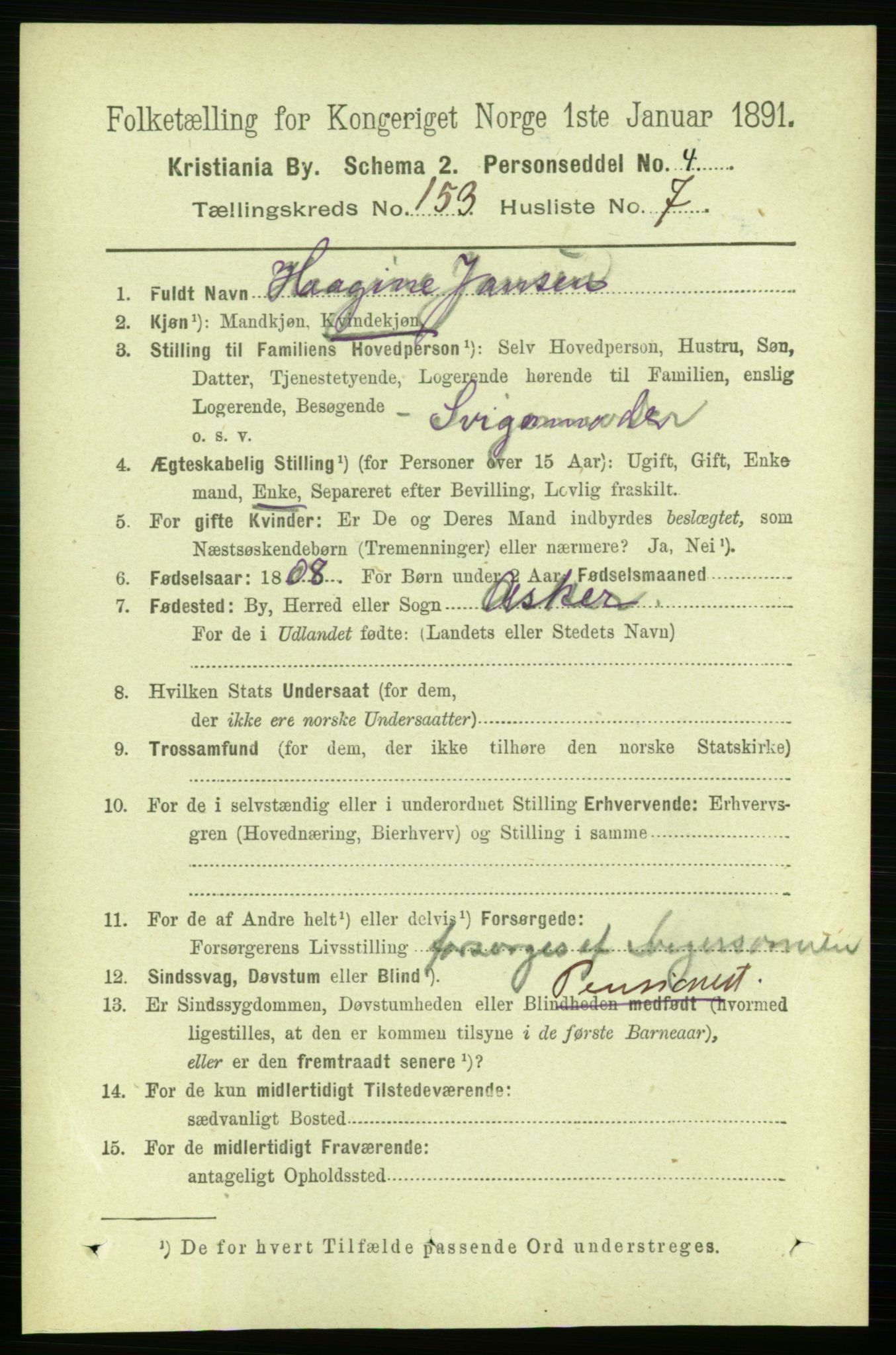 RA, 1891 census for 0301 Kristiania, 1891, p. 86384