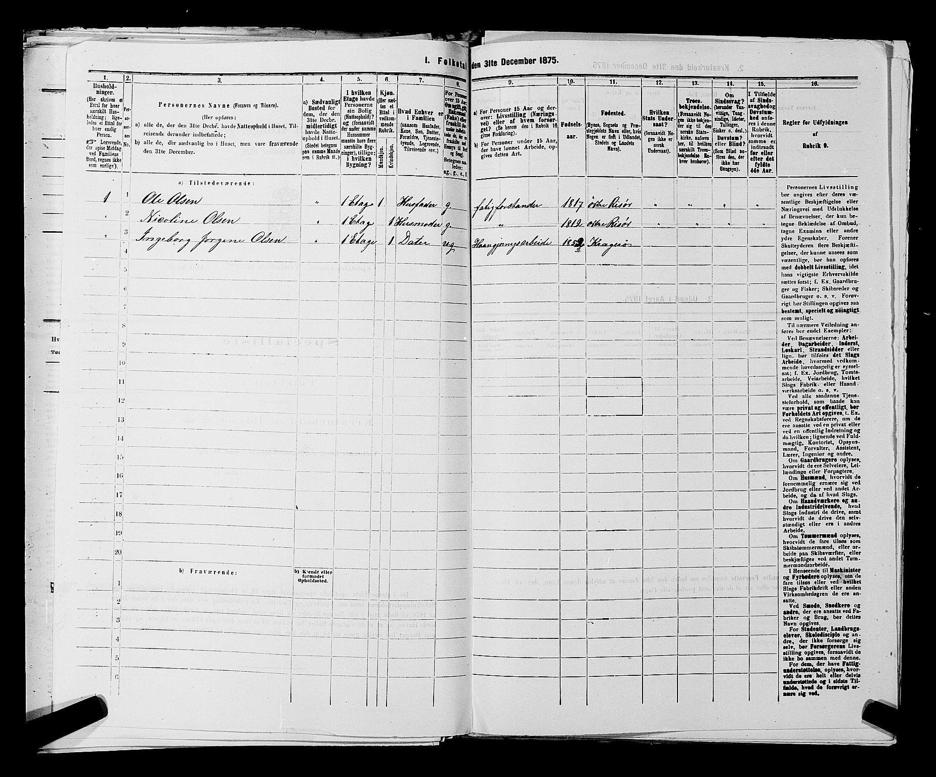 SAKO, 1875 census for 0801P Kragerø, 1875, p. 1086