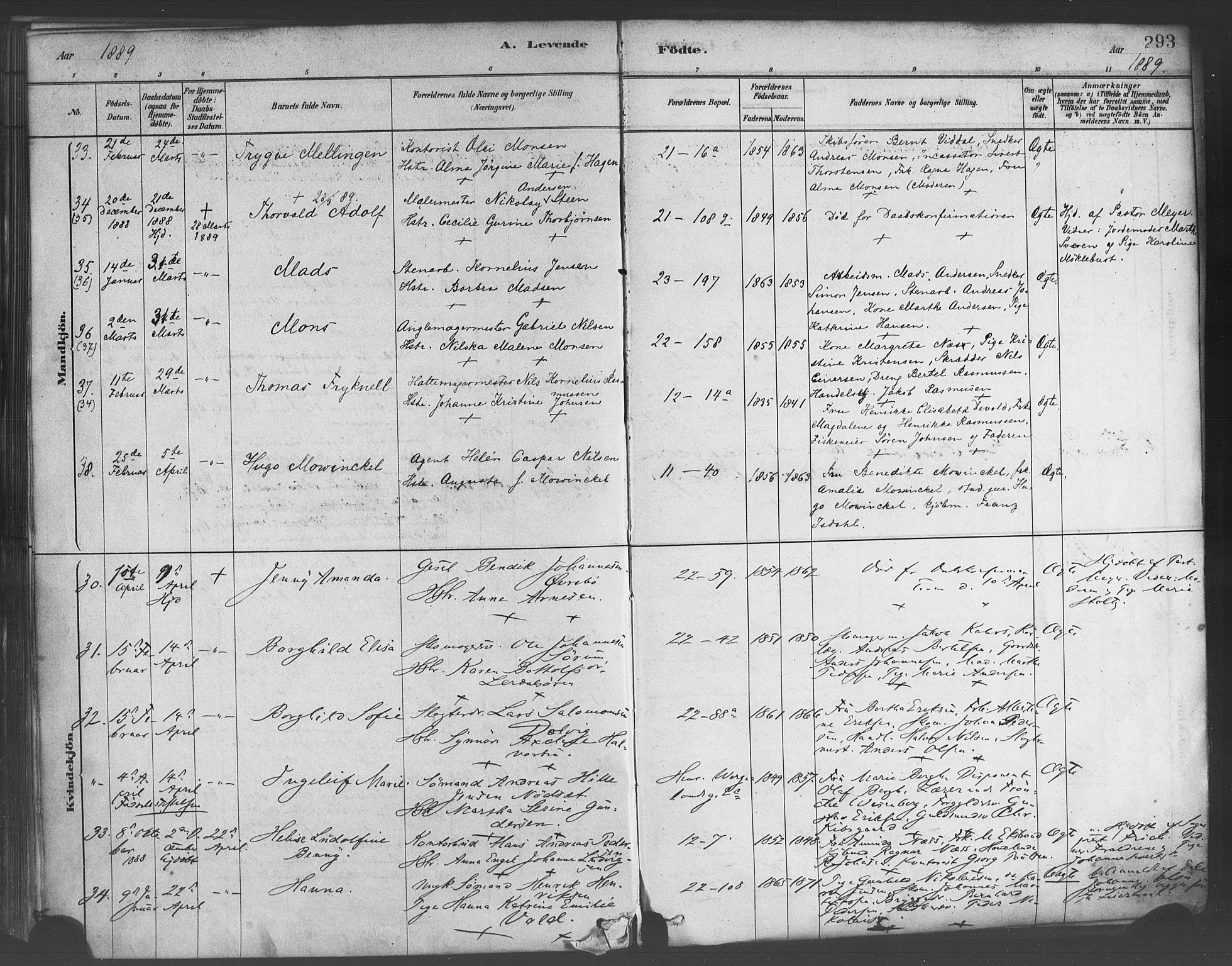 Korskirken sokneprestembete, AV/SAB-A-76101/H/Haa/L0021: Parish register (official) no. B 7, 1878-1889, p. 293