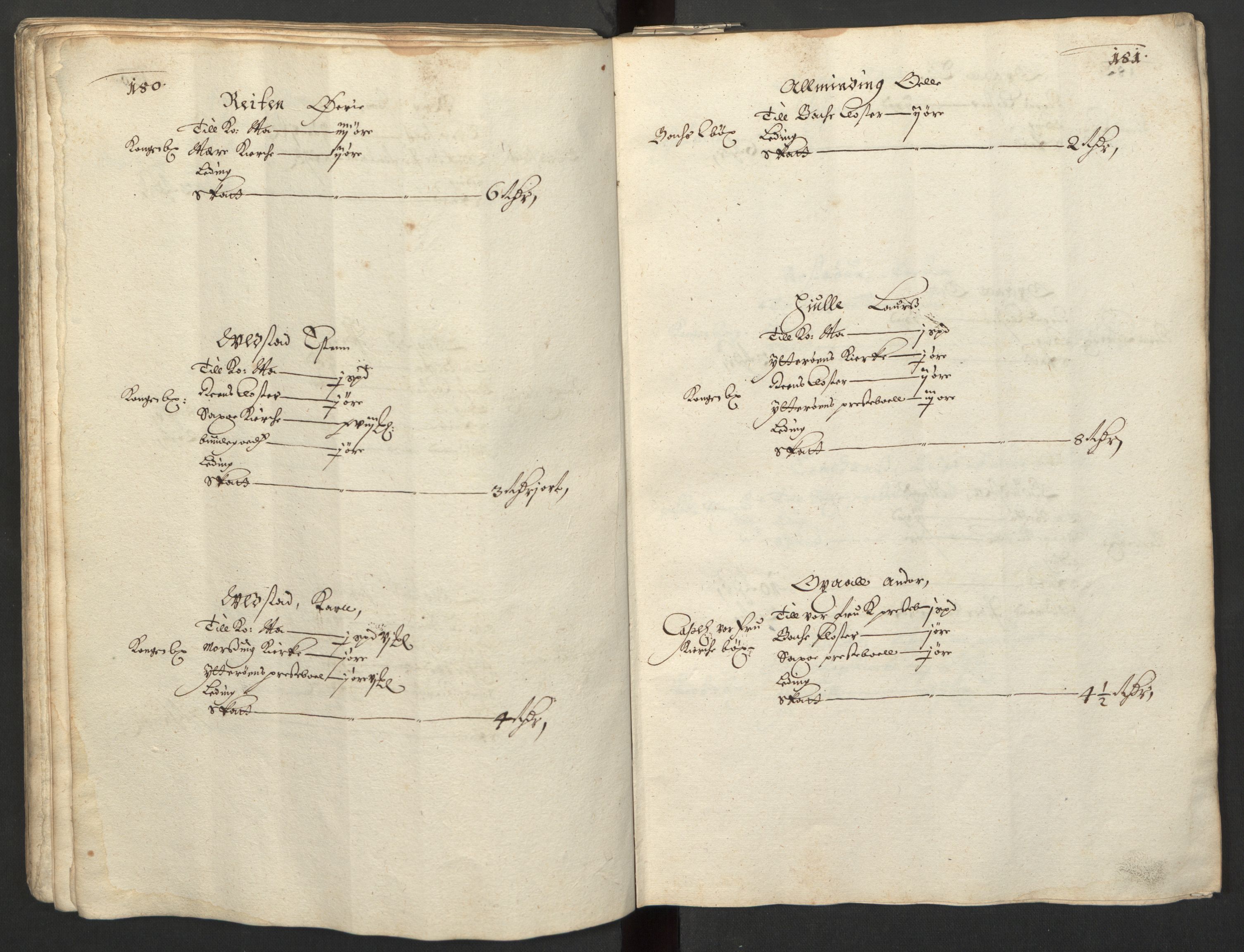 Rentekammeret inntil 1814, Realistisk ordnet avdeling, AV/RA-EA-4070/L/L0029/0001: Trondheim lagdømme: / Alminnelig jordebok og skattemanntall - Inderøy, 1661, p. 180-181