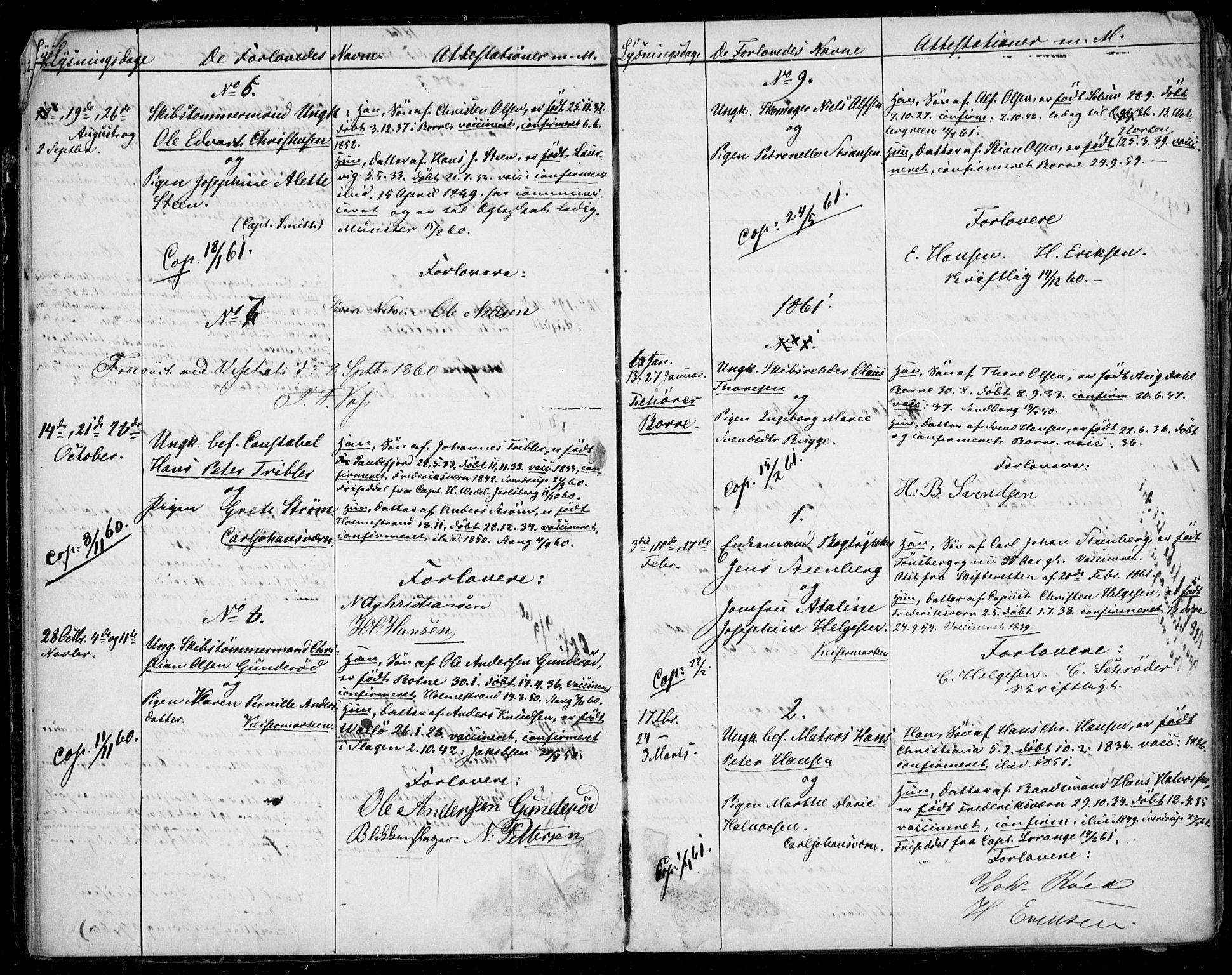 Horten kirkebøker, AV/SAKO-A-348/H/Ha/L0001: Banns register no. 1, 1855-1881