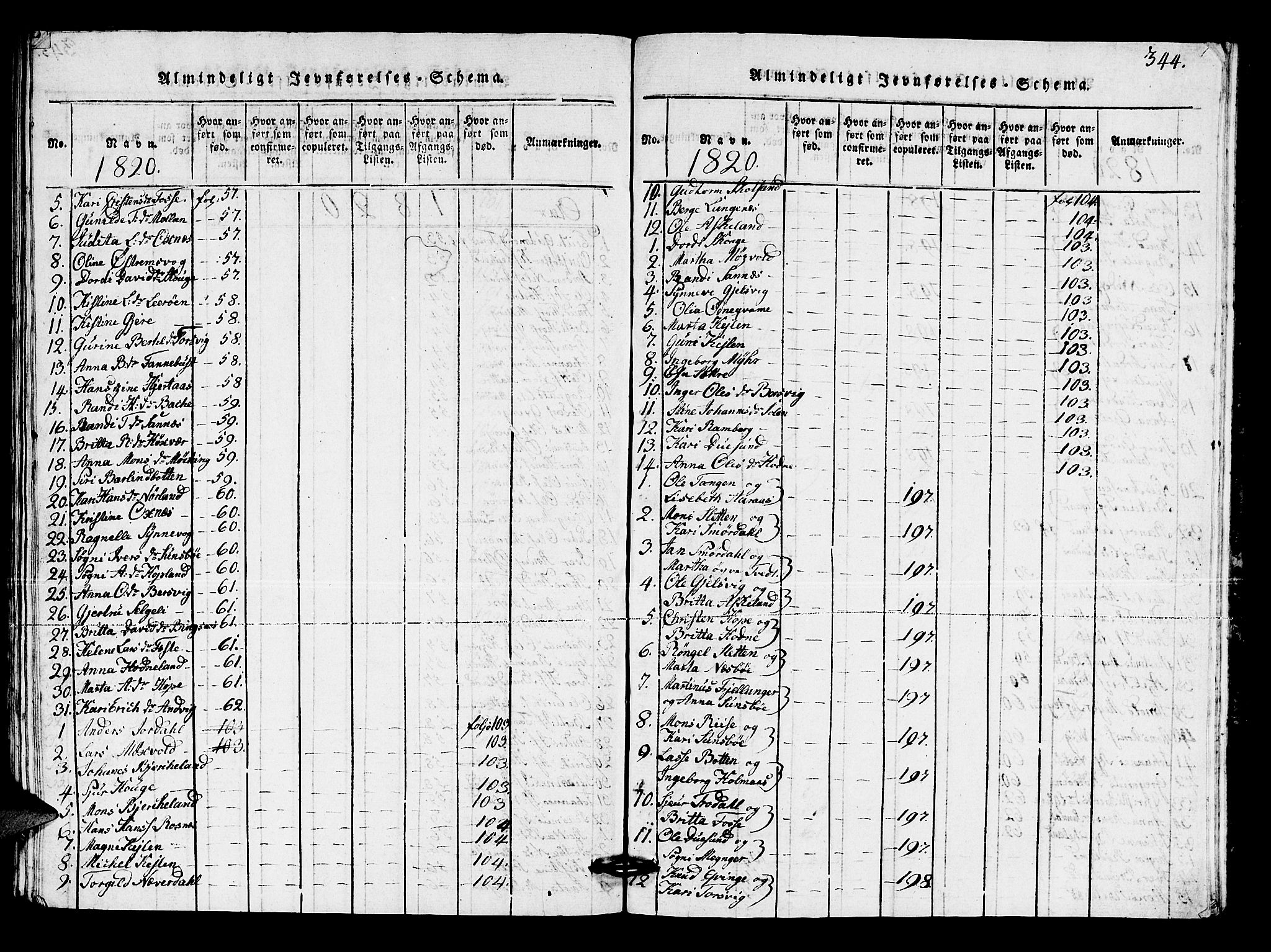 Lindås Sokneprestembete, SAB/A-76701/H/Hab: Parish register (copy) no. A 1, 1816-1823, p. 344