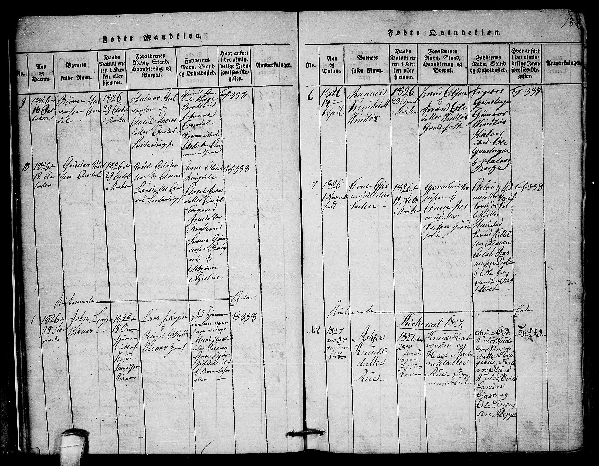 Lårdal kirkebøker, SAKO/A-284/G/Gb/L0001: Parish register (copy) no. II 1, 1815-1865, p. 18